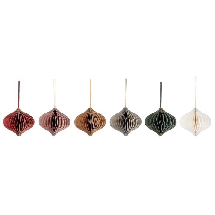 Set de 6 colgantes de navidad Milay 9 cm, Multi Bloomingville