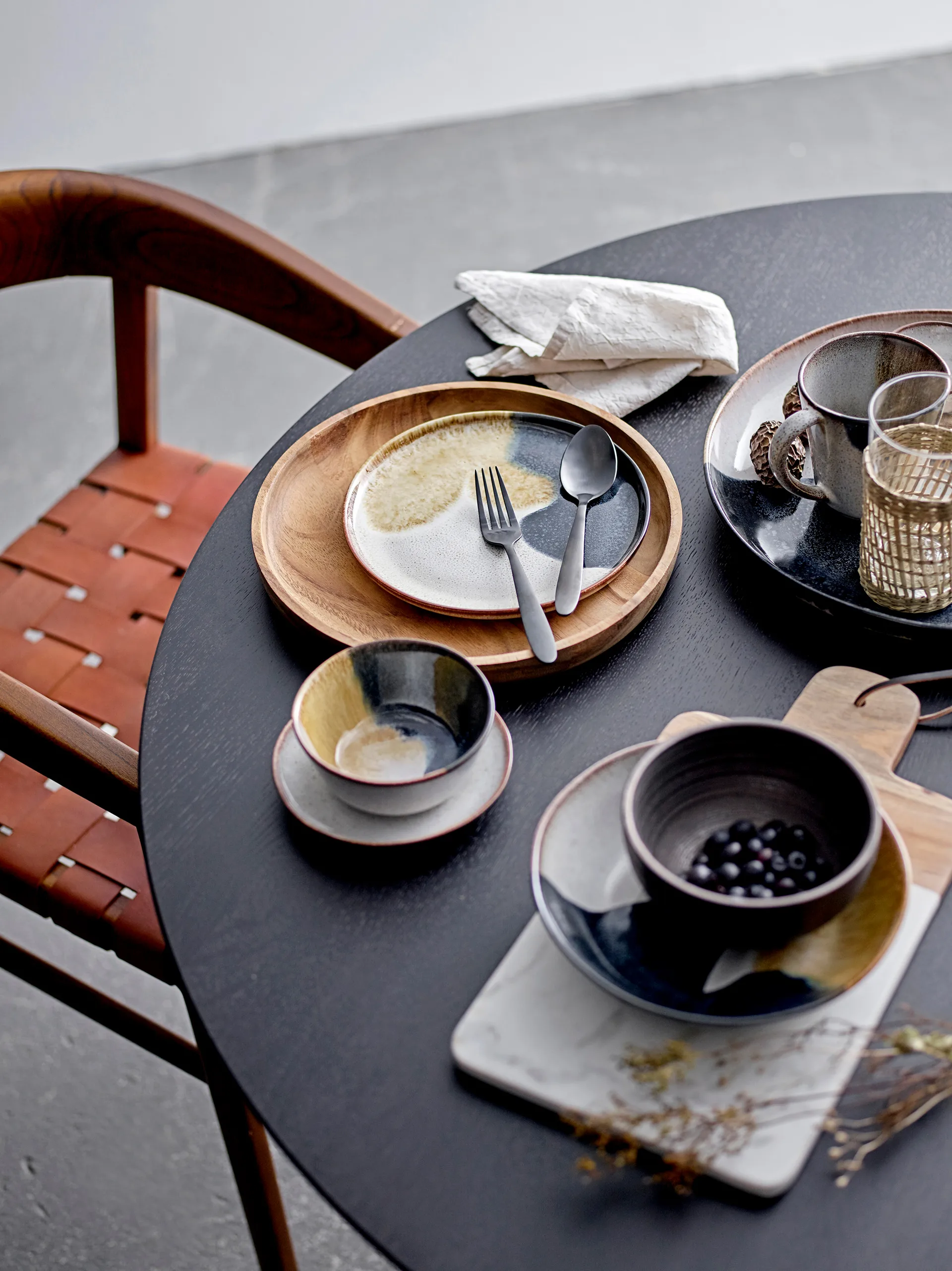 Set de cubiertos Frea 4 piezas, Negro Bloomingville