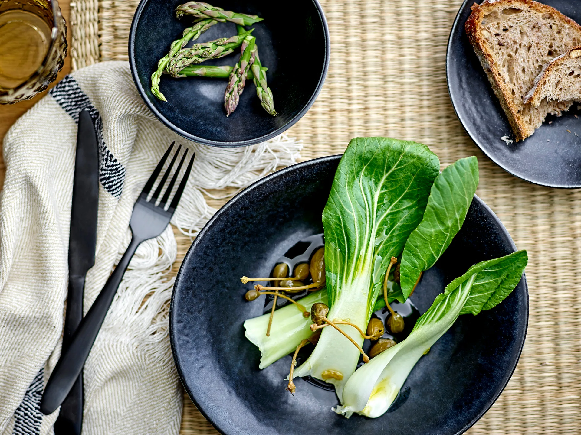 Set de cubiertos Frea 4 piezas, Negro Bloomingville