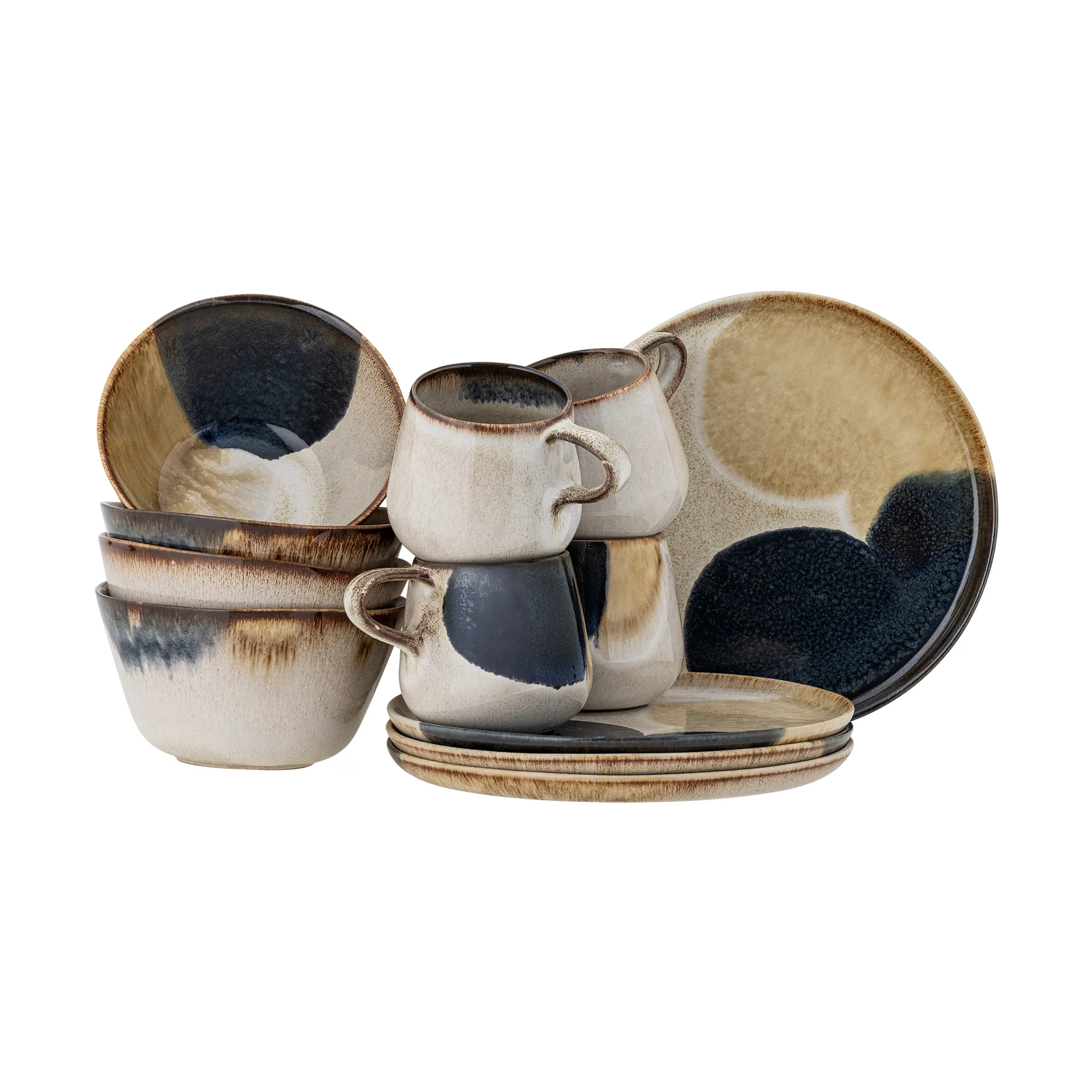 Set de desayuno Jules, 12 piezas, Gris Bloomingville