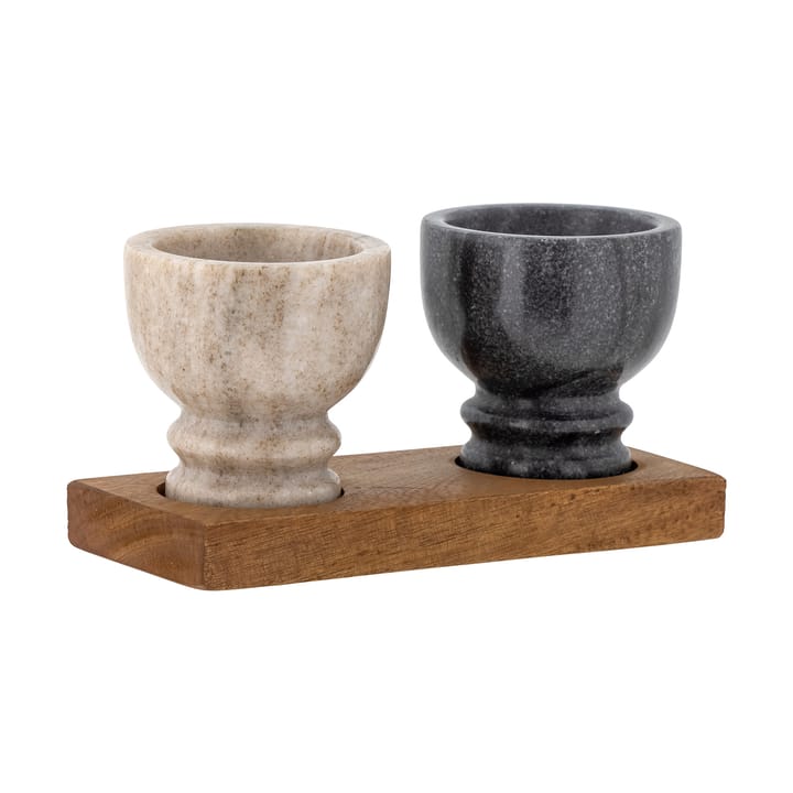 Set de salero y pimentero Inesa, Mármol-madera de mango Bloomingville