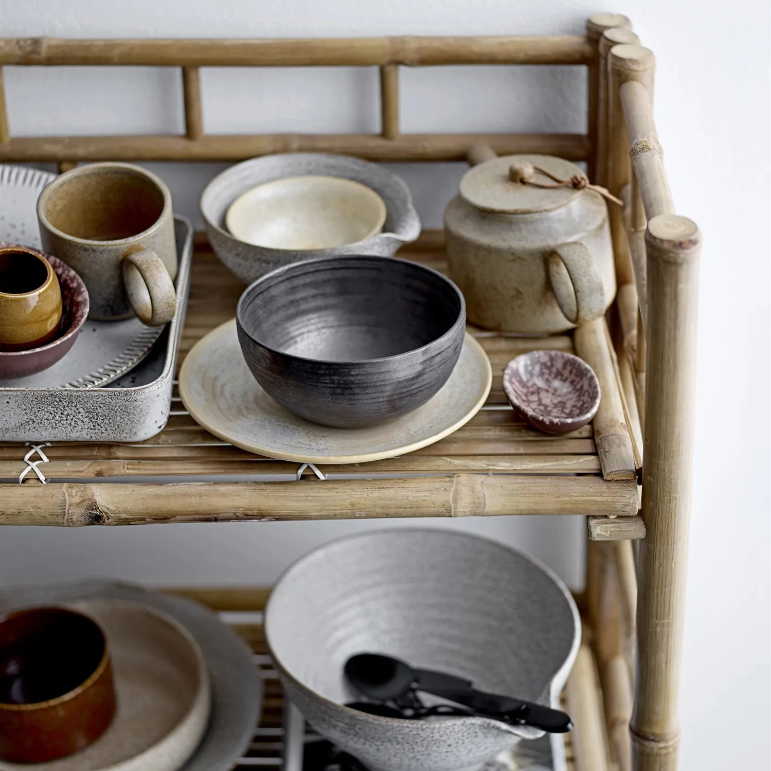 Set de tapas Thea gres, set de 4, marrón Bloomingville