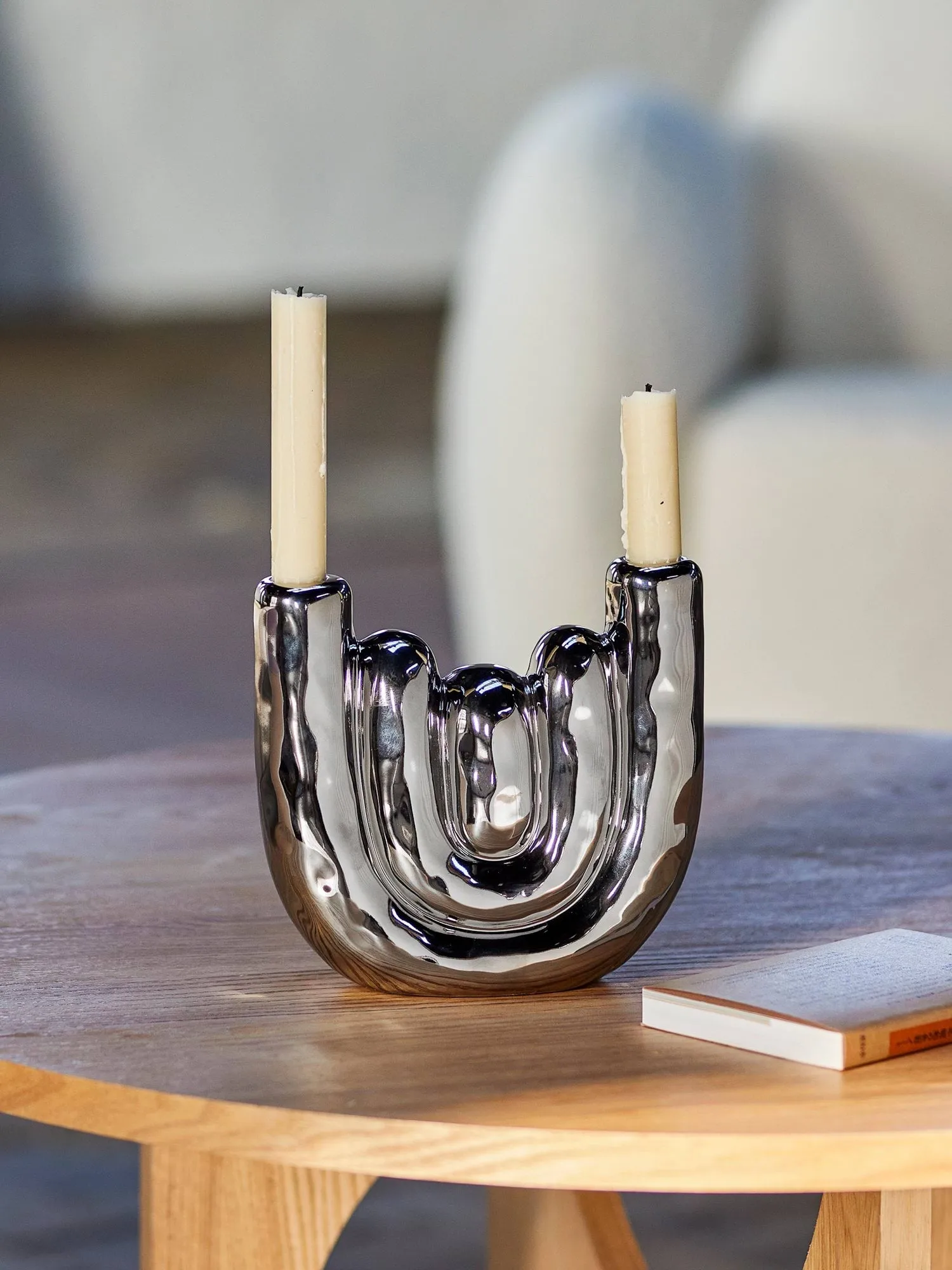 Shine candelabro, Plata, 18,5x17,5 cm Bloomingville