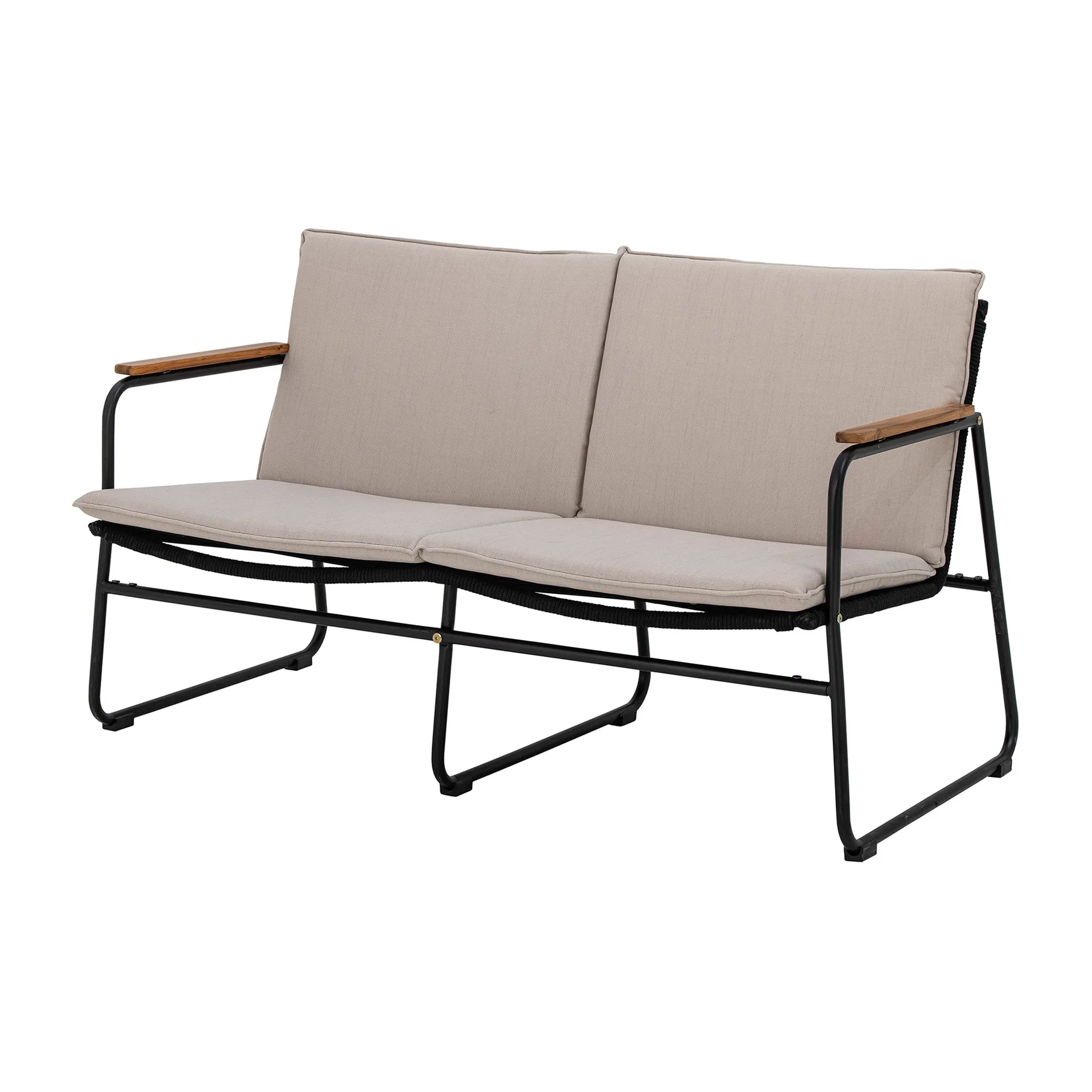 Sofá Hampton 127x71x76 cm, negro-beige Bloomingville