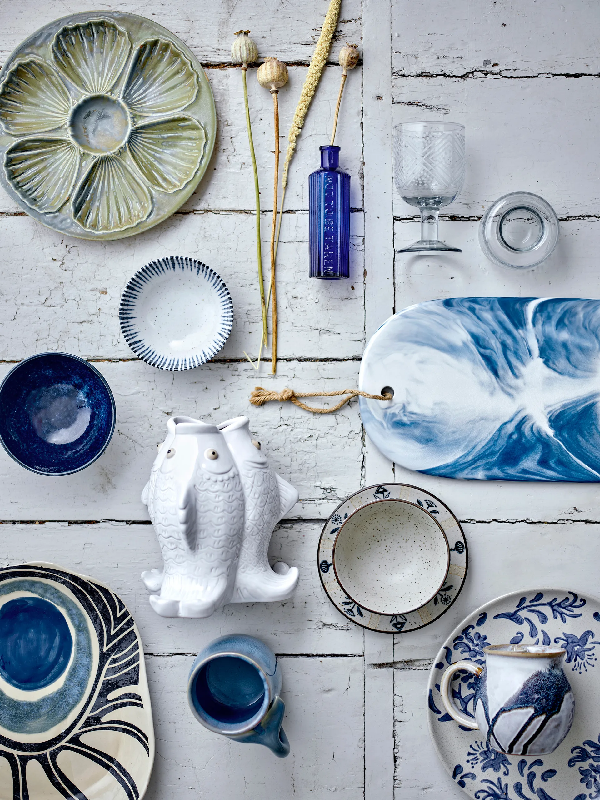 Tabla de cortar Aiden 20x35 cm, Azul Bloomingville