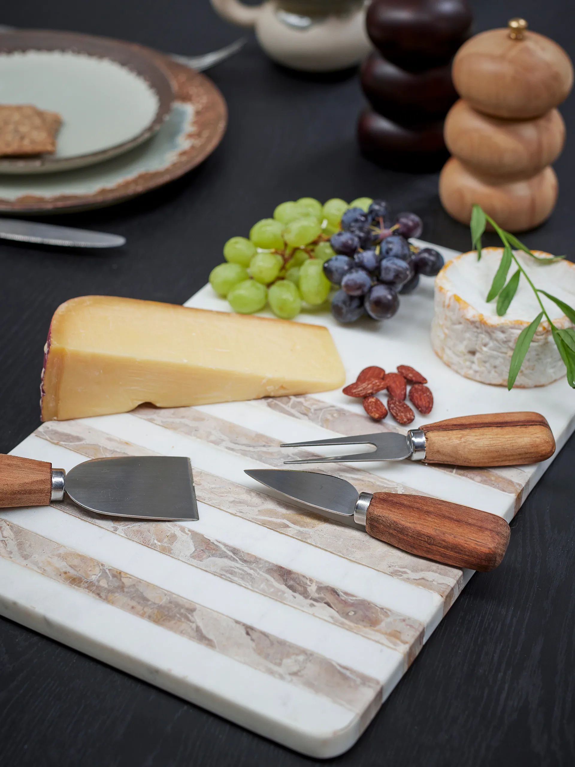 Tabla de cortar Novelle de mármol 38x22,5 cm, Blanco Bloomingville