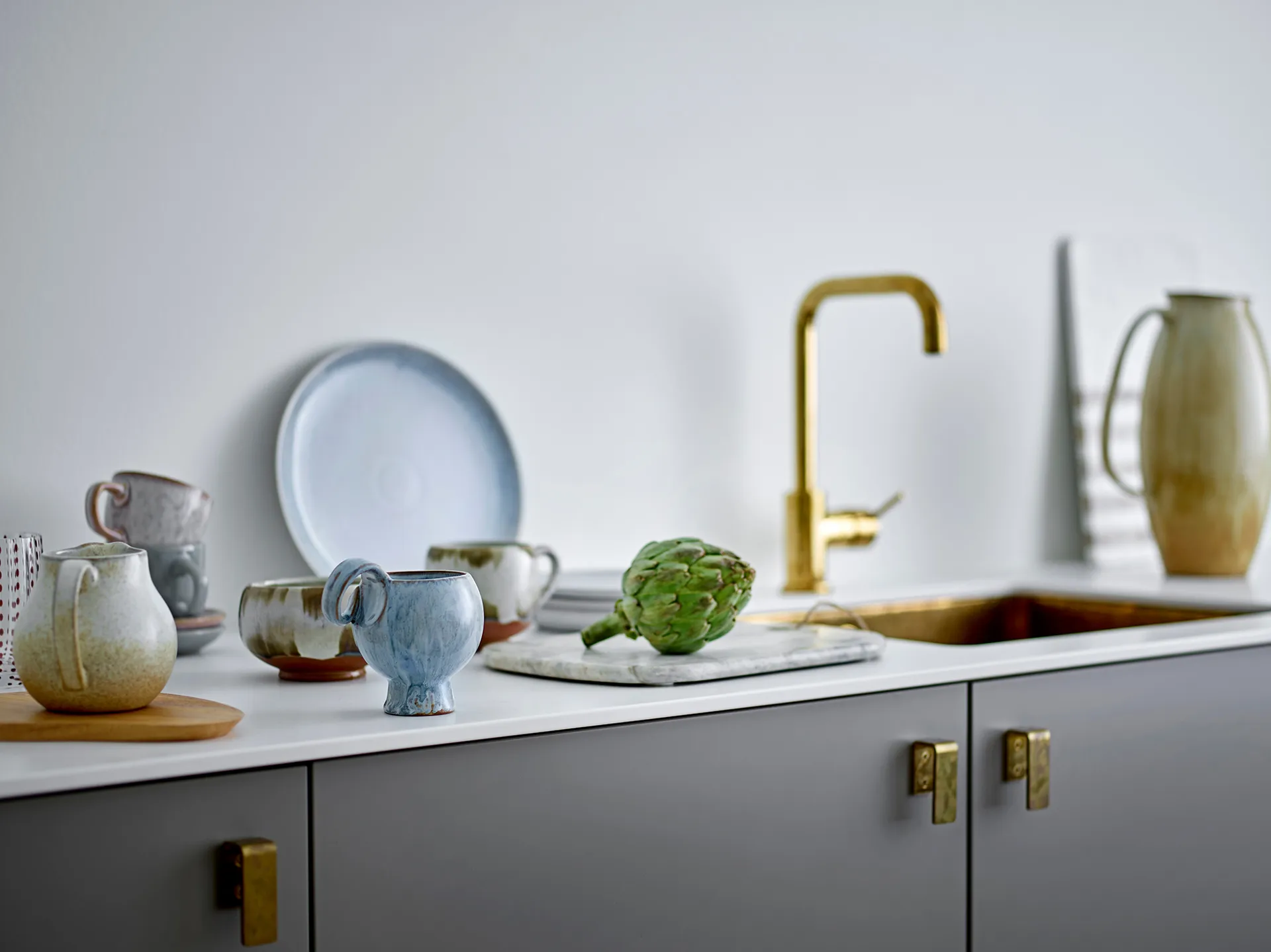 Tabla de cortar Sibelle de mármol 30,5x22,5 cm, Natural Bloomingville