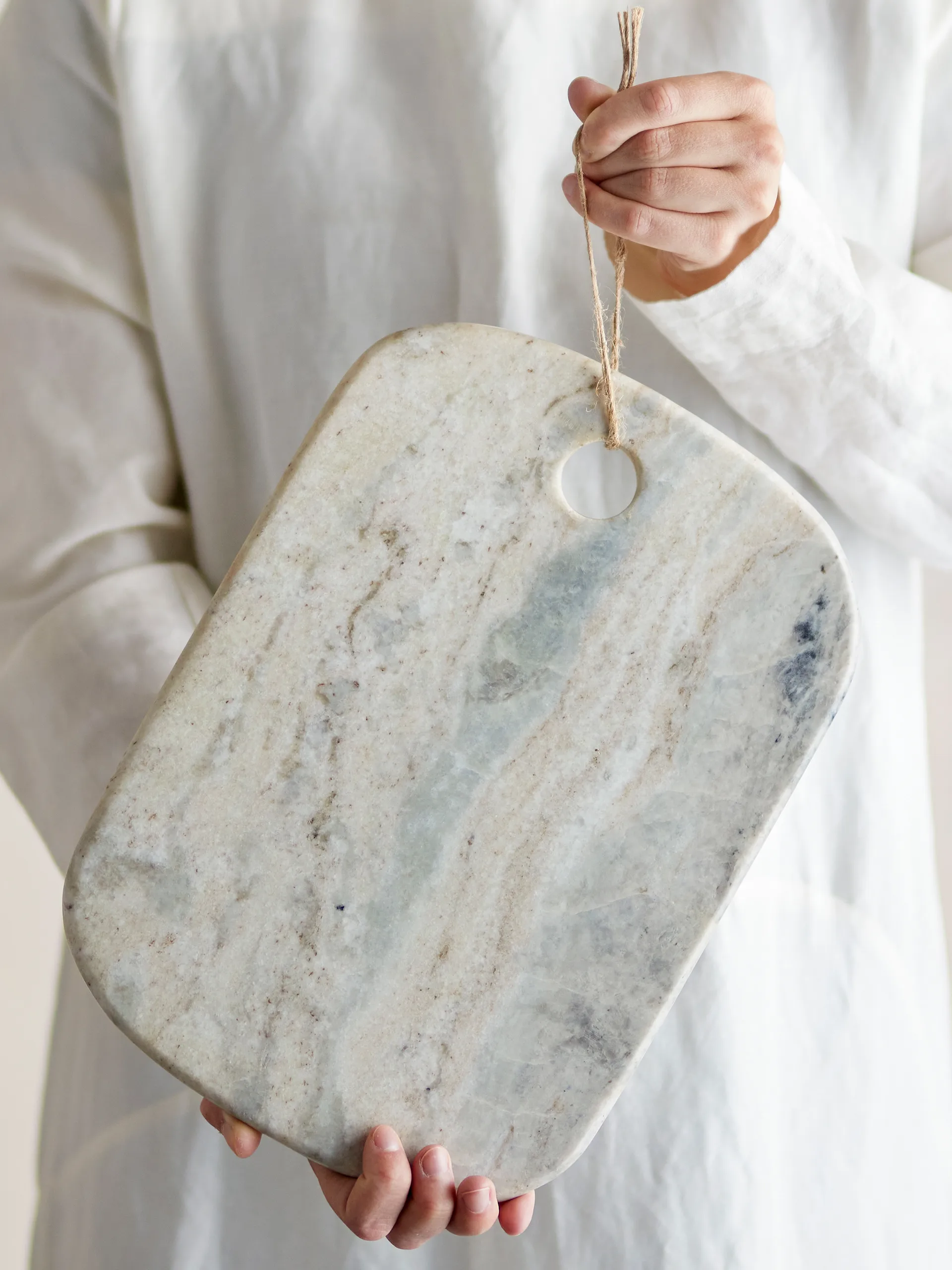 Tabla de cortar Sibelle de mármol 30,5x22,5 cm, Natural Bloomingville