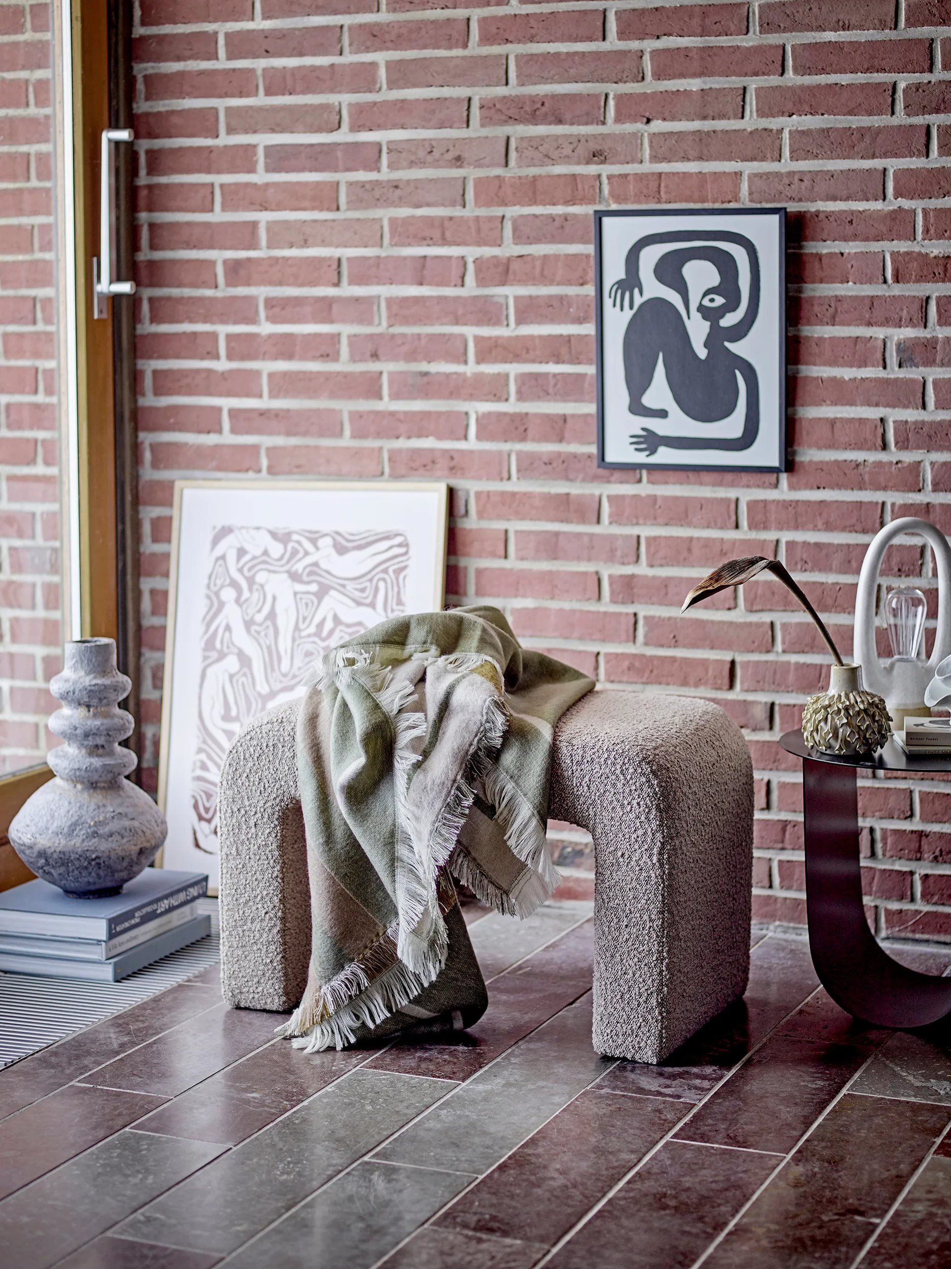 Taburete Bobbie 70x40x45 cm, Natural Bloomingville