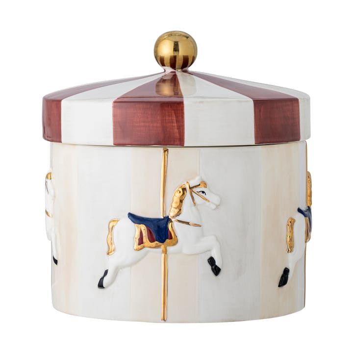 Tarro con tapa Merry-go-round Ø19,5x20,5 cm, Rojo-blanco Bloomingville