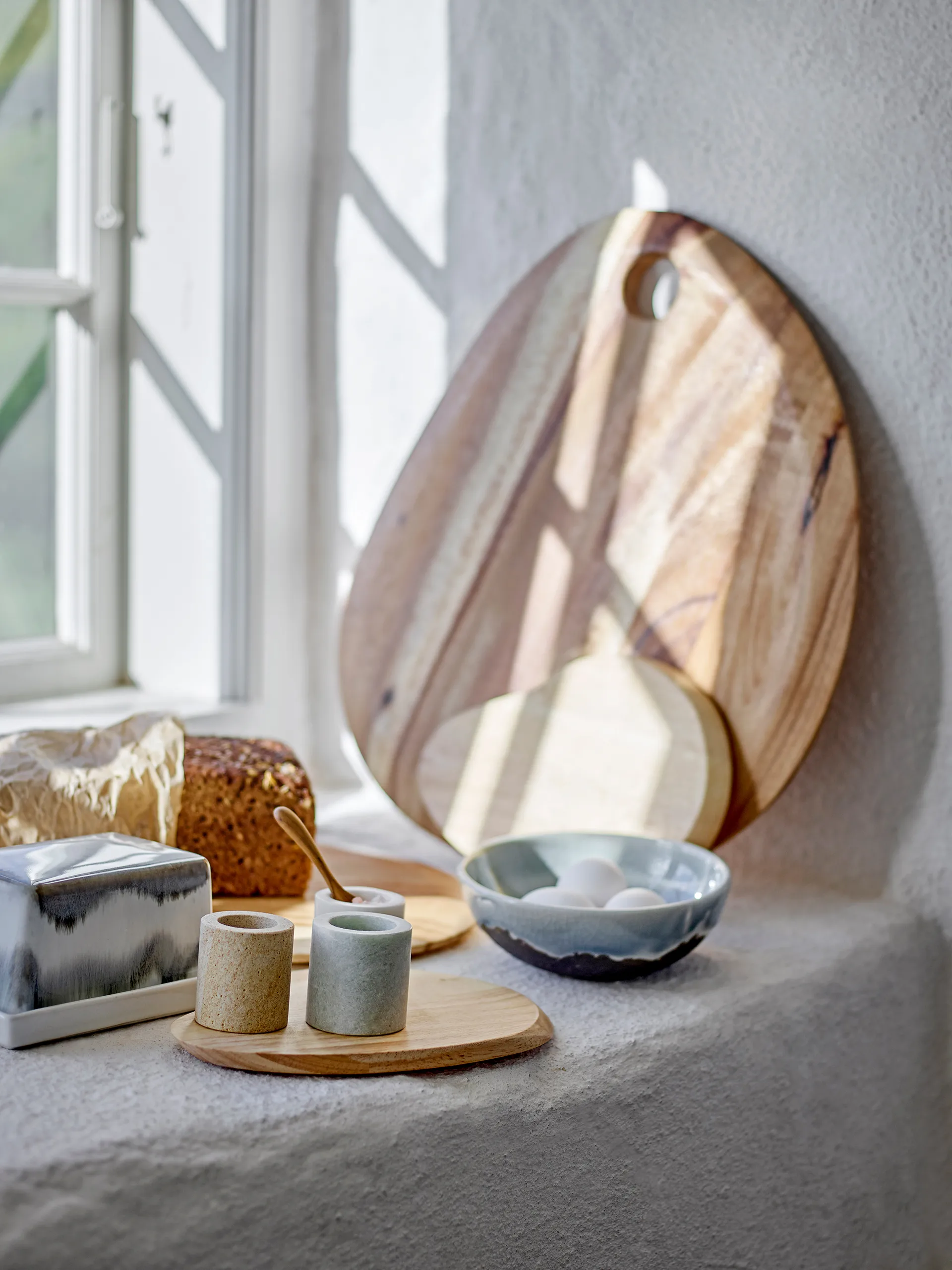 Tarro Kokui 3 piezas, Mármol Bloomingville