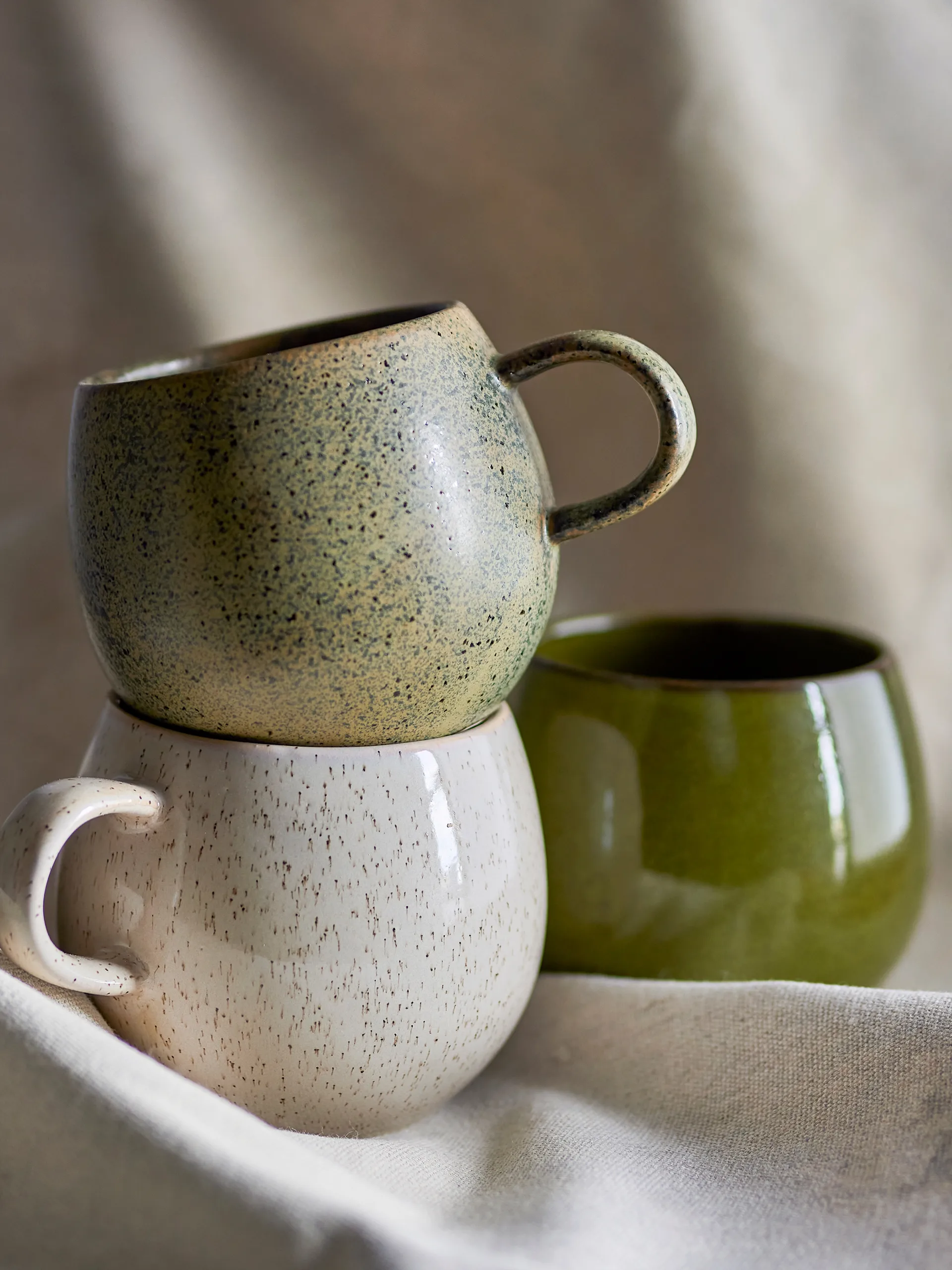 Taza Addison 3 piezas, Verde Bloomingville