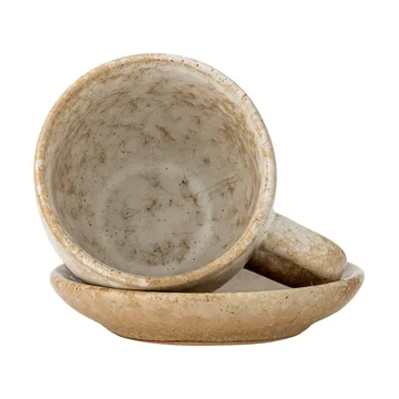 Taza Brenta con platillo, pack de 4 - Natural - Bloomingville