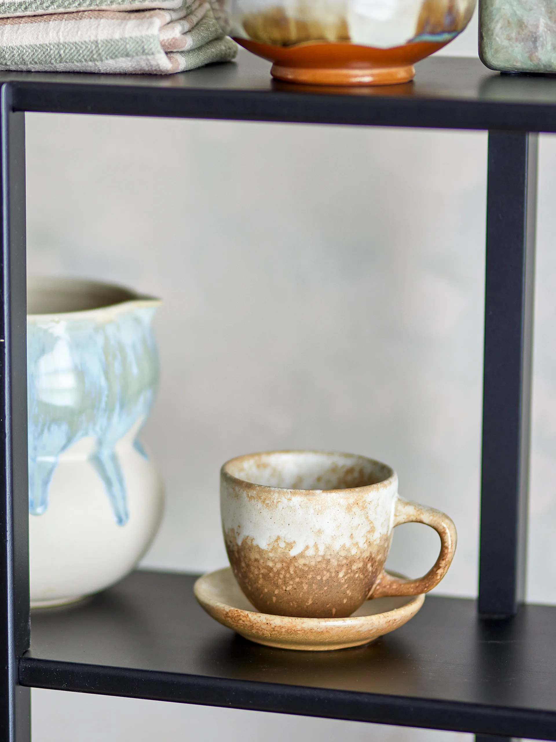 Taza Brenta con platillo, pack de 4, Natural Bloomingville