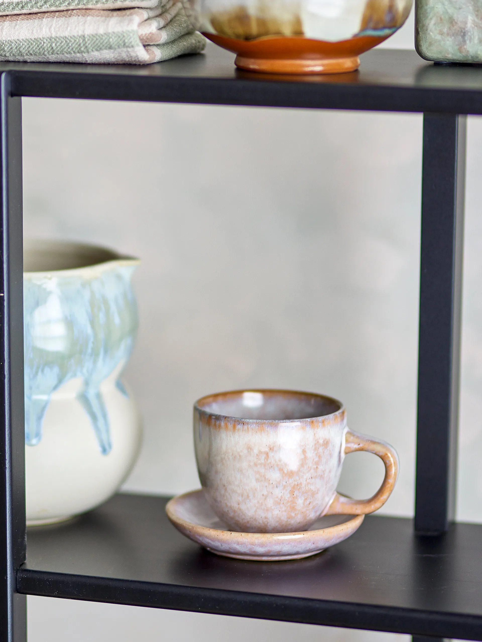 Taza Brenta con platillo, pack de 4, Rosa Bloomingville