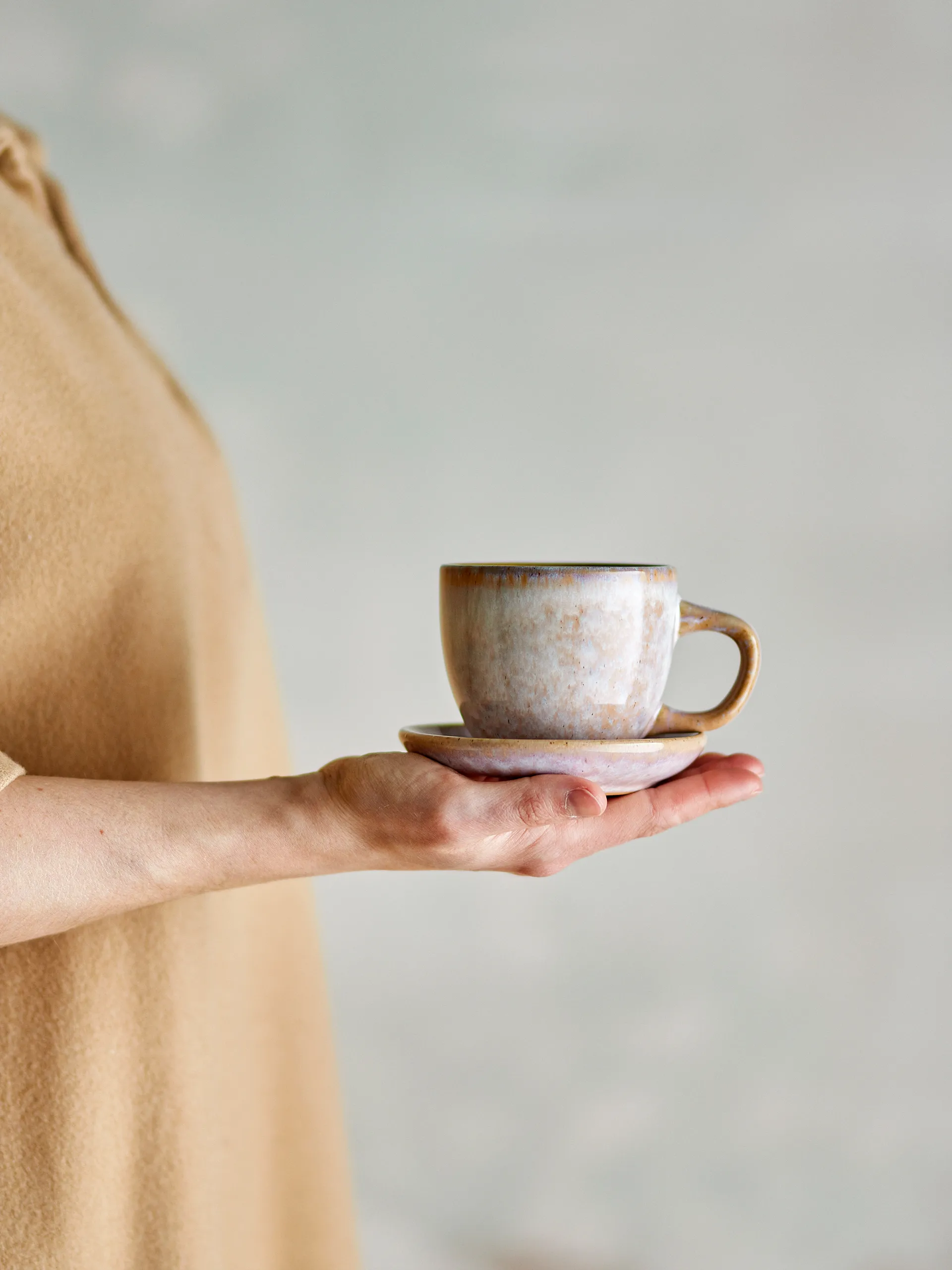 Taza Brenta con platillo, pack de 4, Rosa Bloomingville