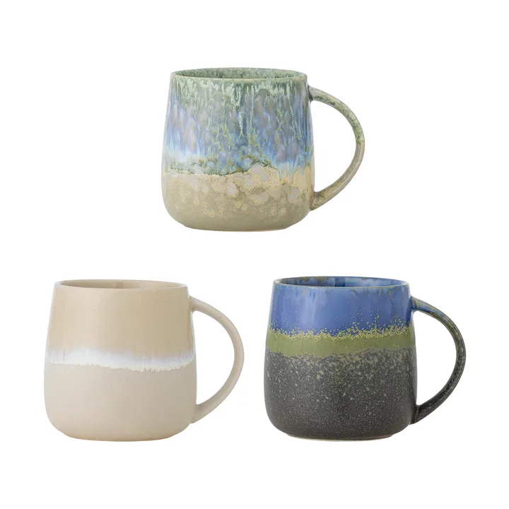 Taza Cloe 46 cl, pack de 3 - Azul - Bloomingville