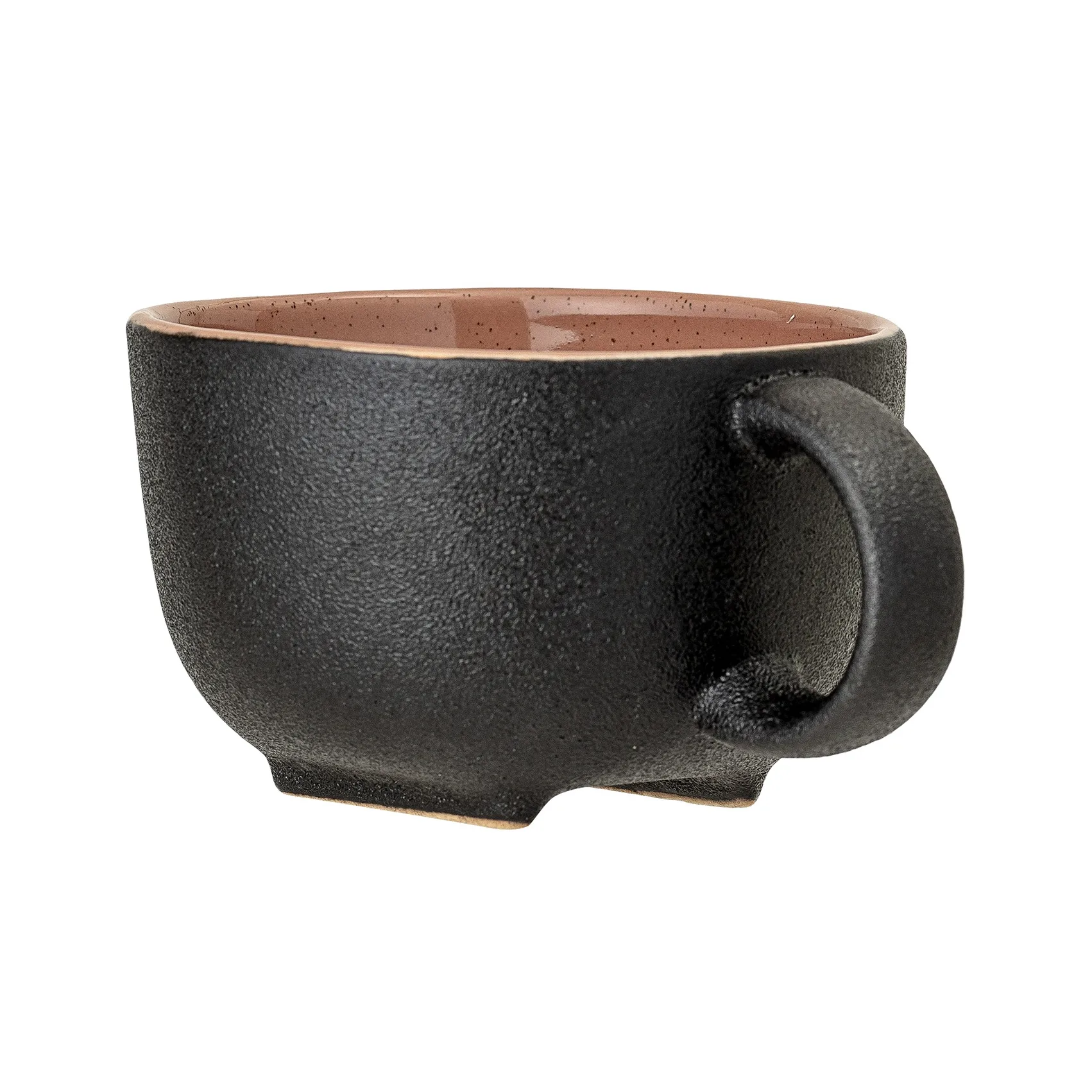 Taza con asa Sienna, naranja-negro Bloomingville