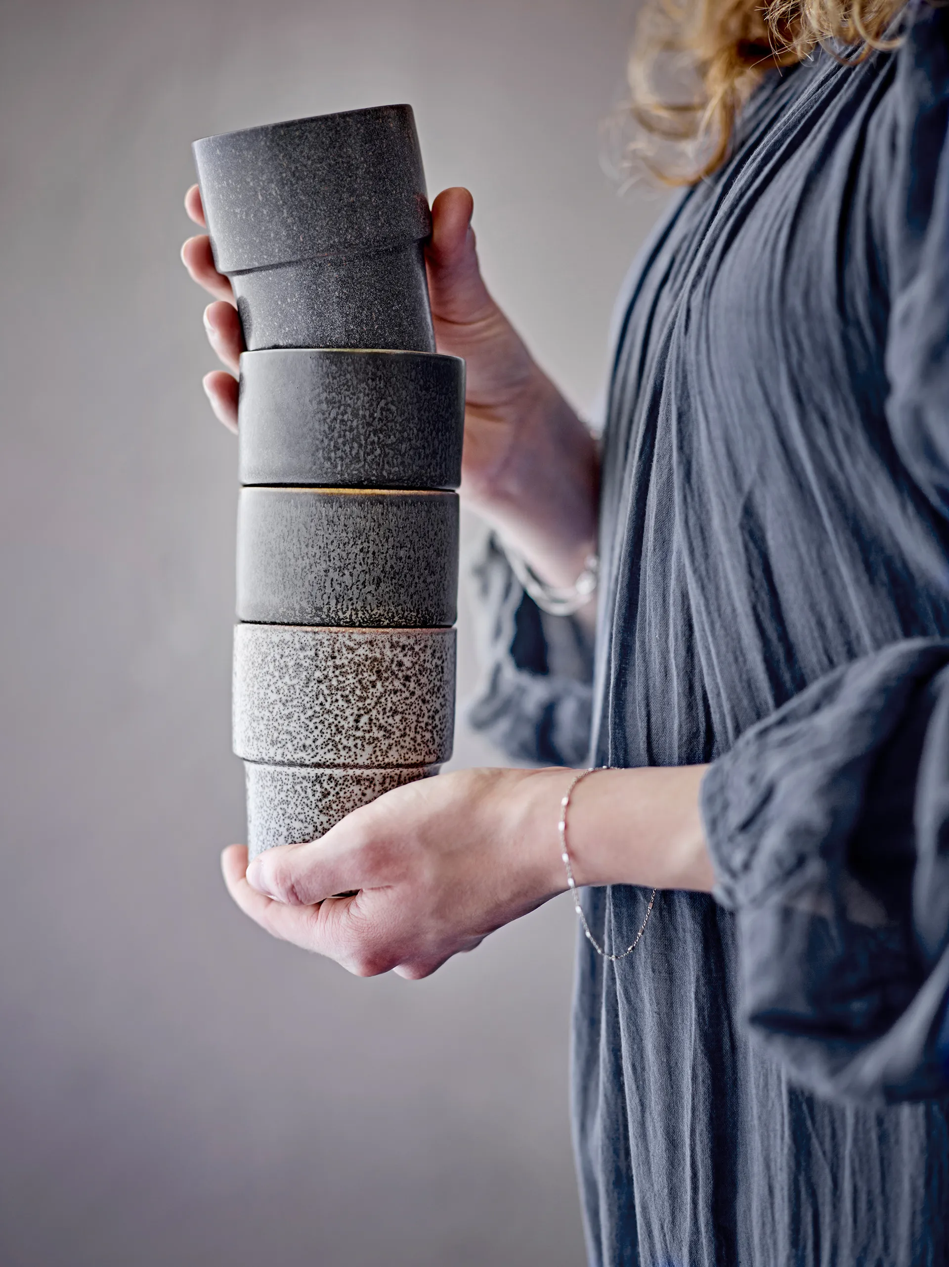 Taza Ewan, pack de 4, Marrón Bloomingville