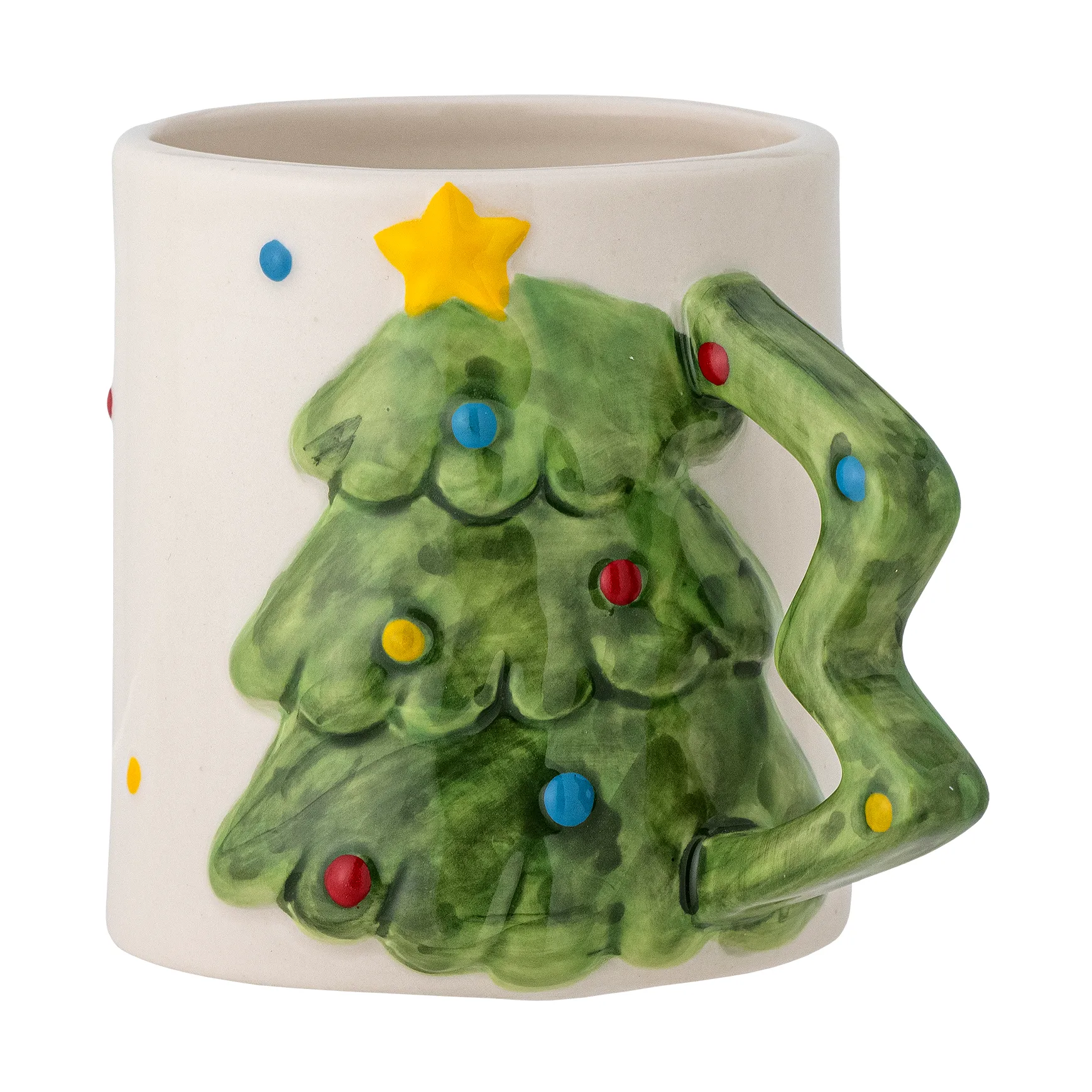 Taza Ginnie 29 cl, Blanco-verde Bloomingville