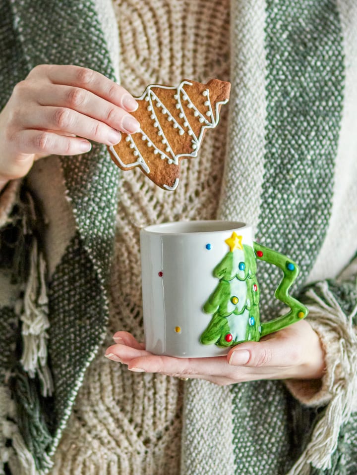 Taza Ginnie 29 cl, Blanco-verde Bloomingville