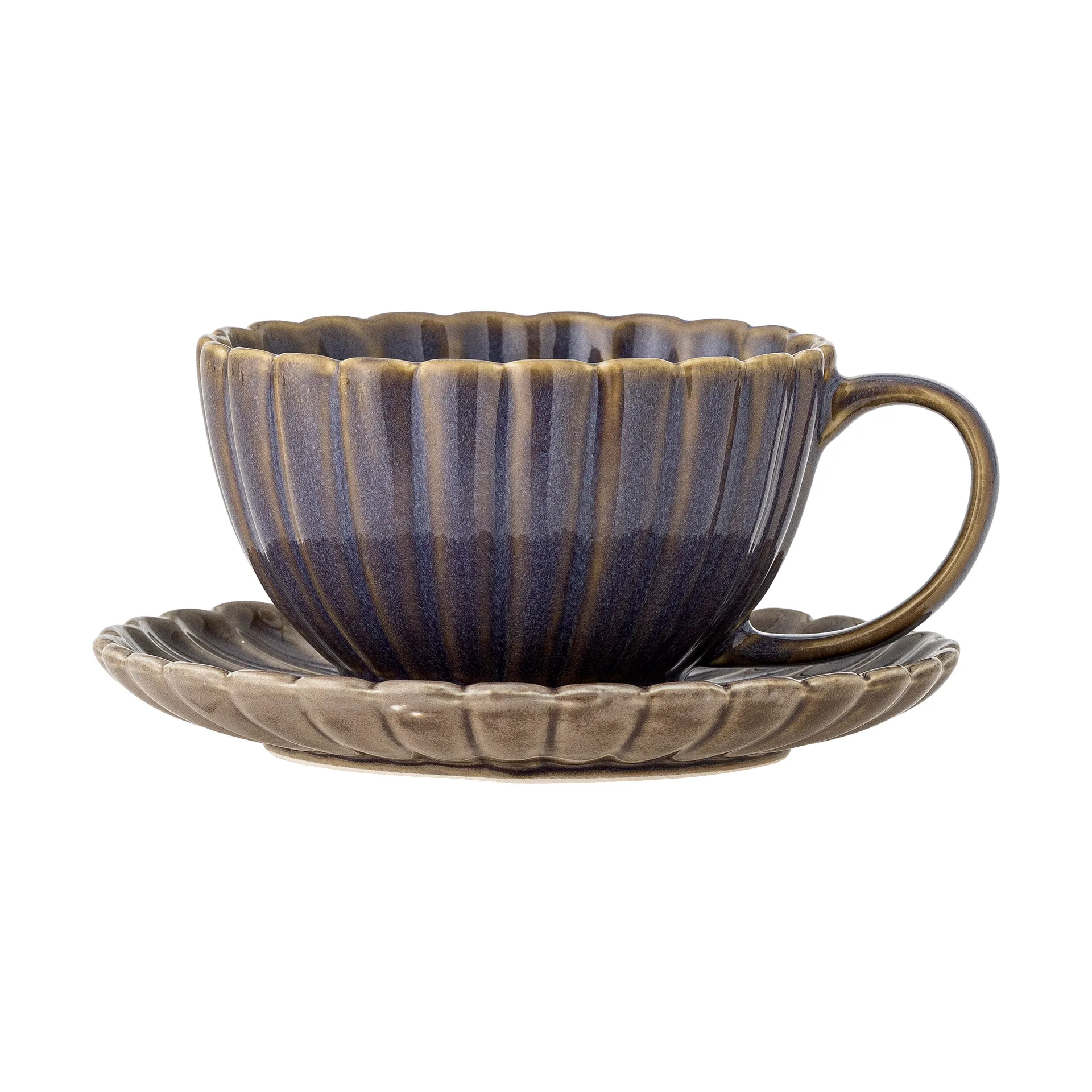 Taza Latina 22 cl con plato, Purple Bloomingville