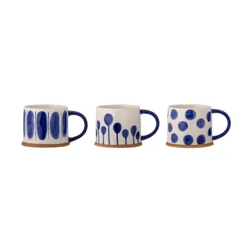 Taza Linora 45 cl, pack de 3 - Azul - Bloomingville