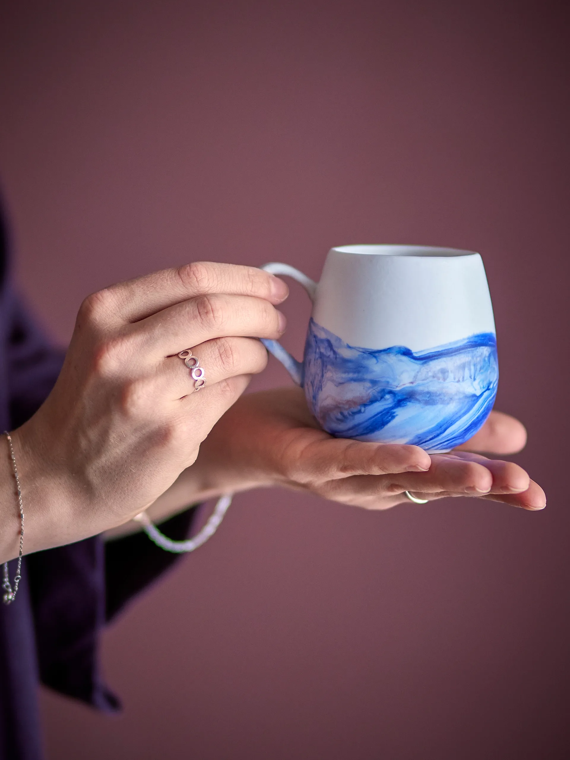 Taza Lyre, pack de 4, Azul Bloomingville