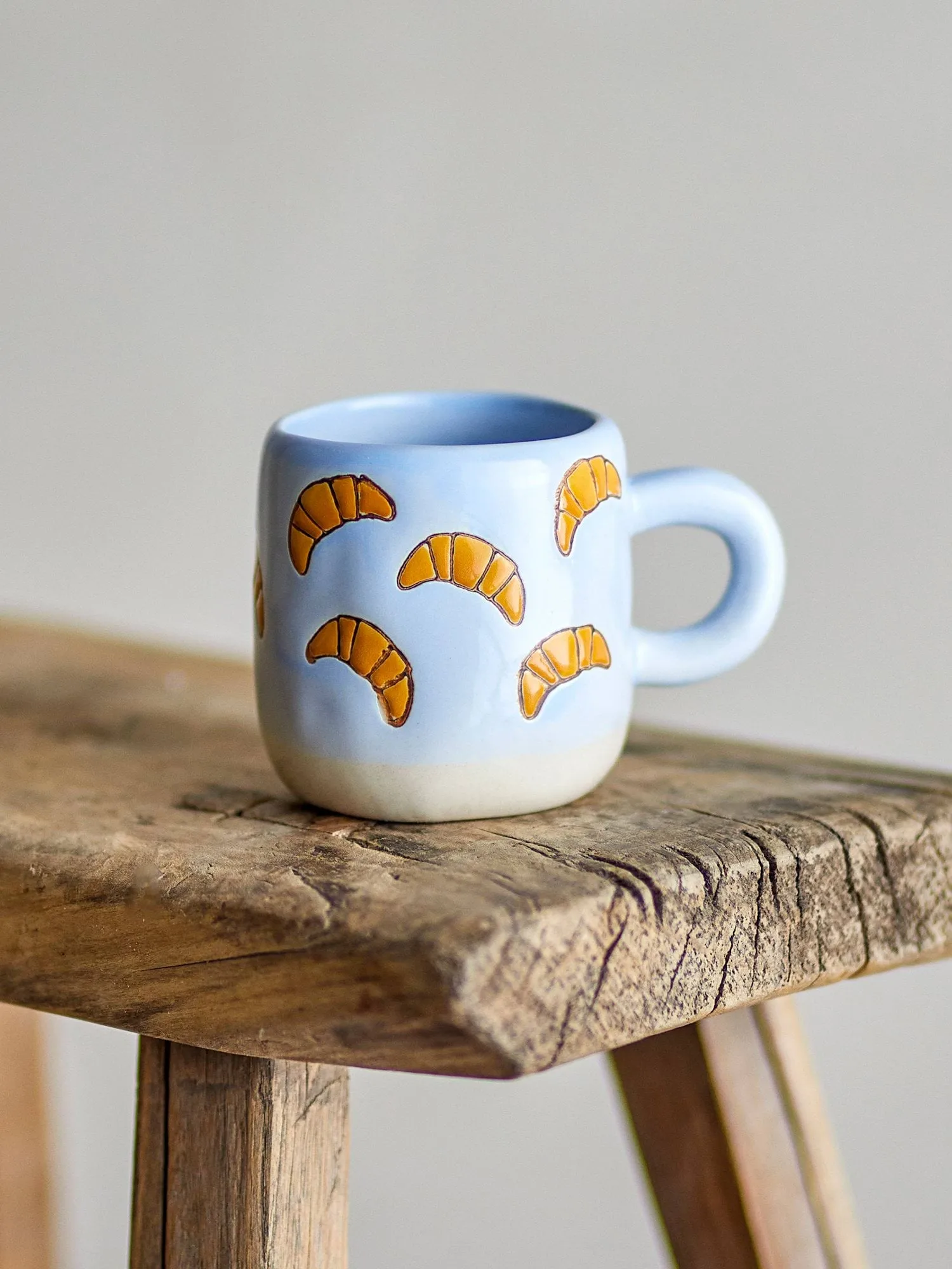 Taza Millie 11 cl, Azul, croissants Bloomingville