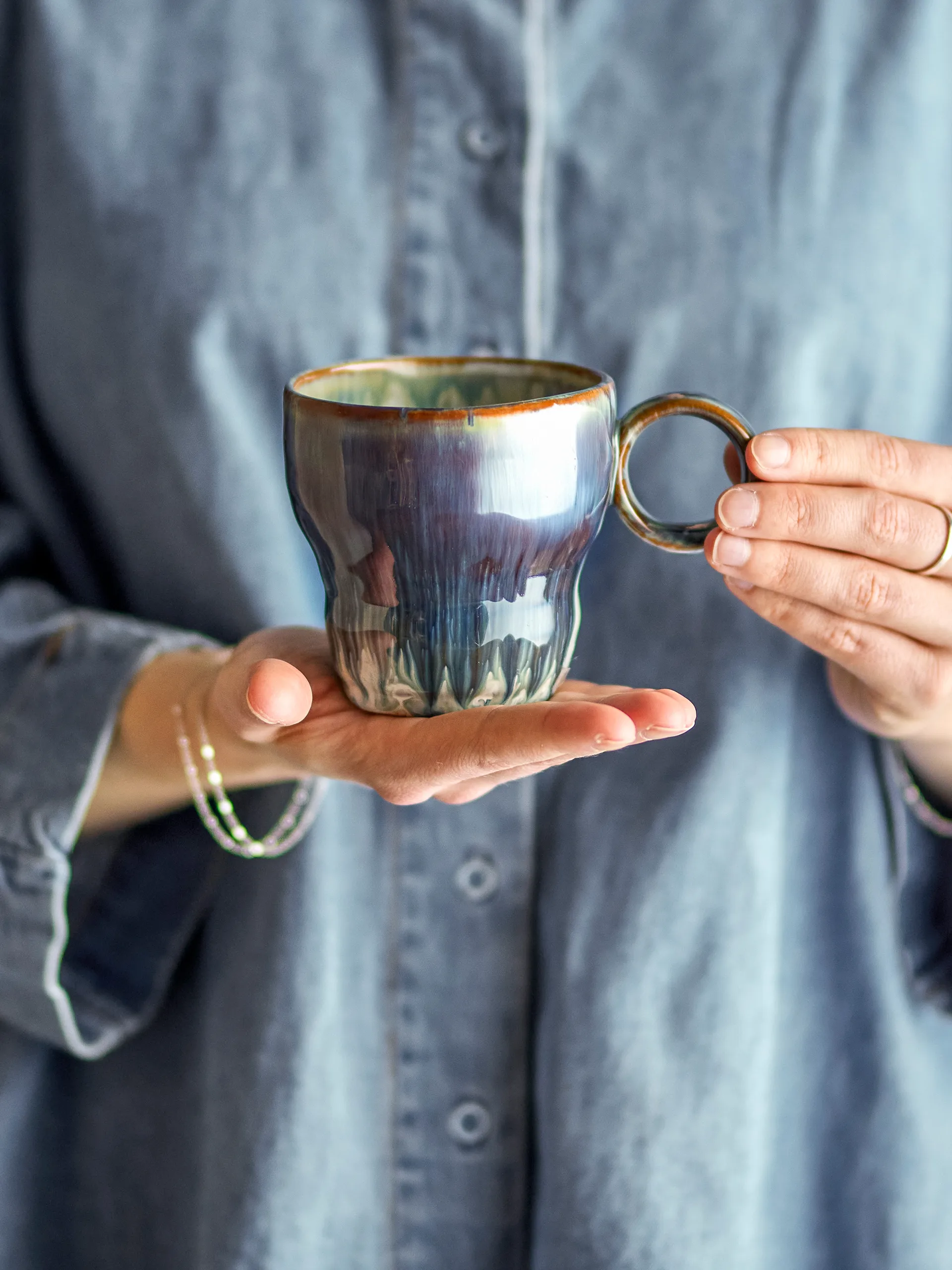 Taza Nigel, pack de 4, Azul Bloomingville