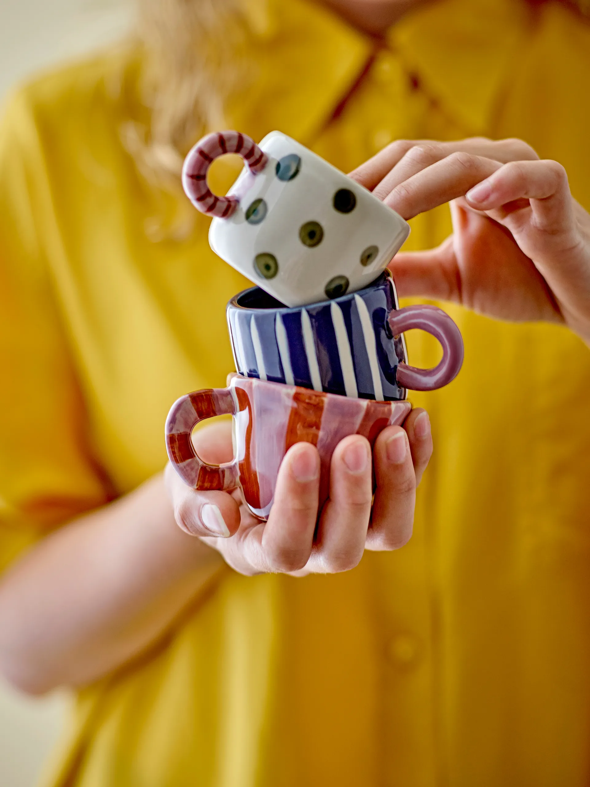 Taza Nini 11,5 cl, Azul- a rayas Bloomingville