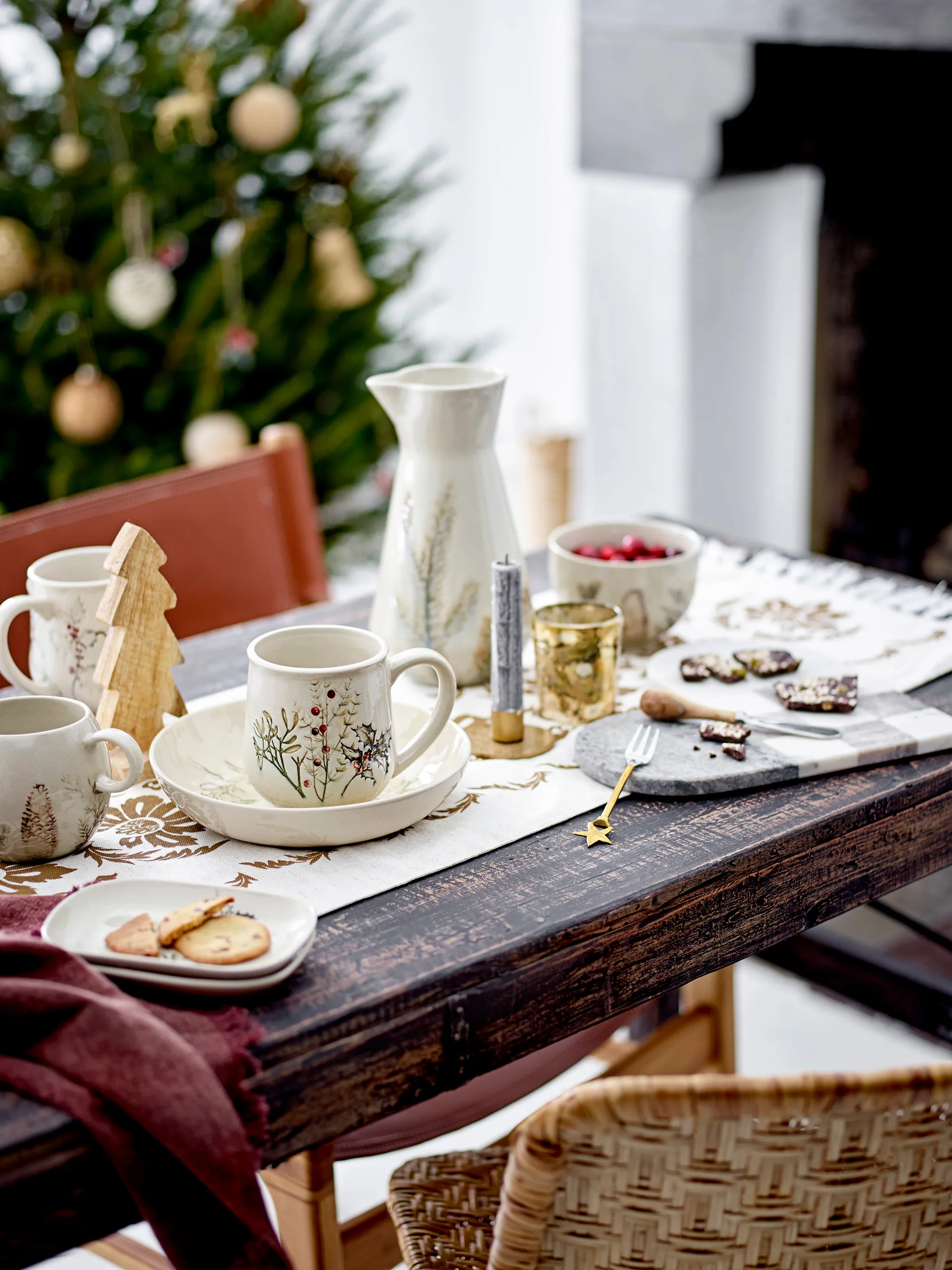 Tenedor de postre Georgette 4 unidades, Latón-acero inoxidable Bloomingville