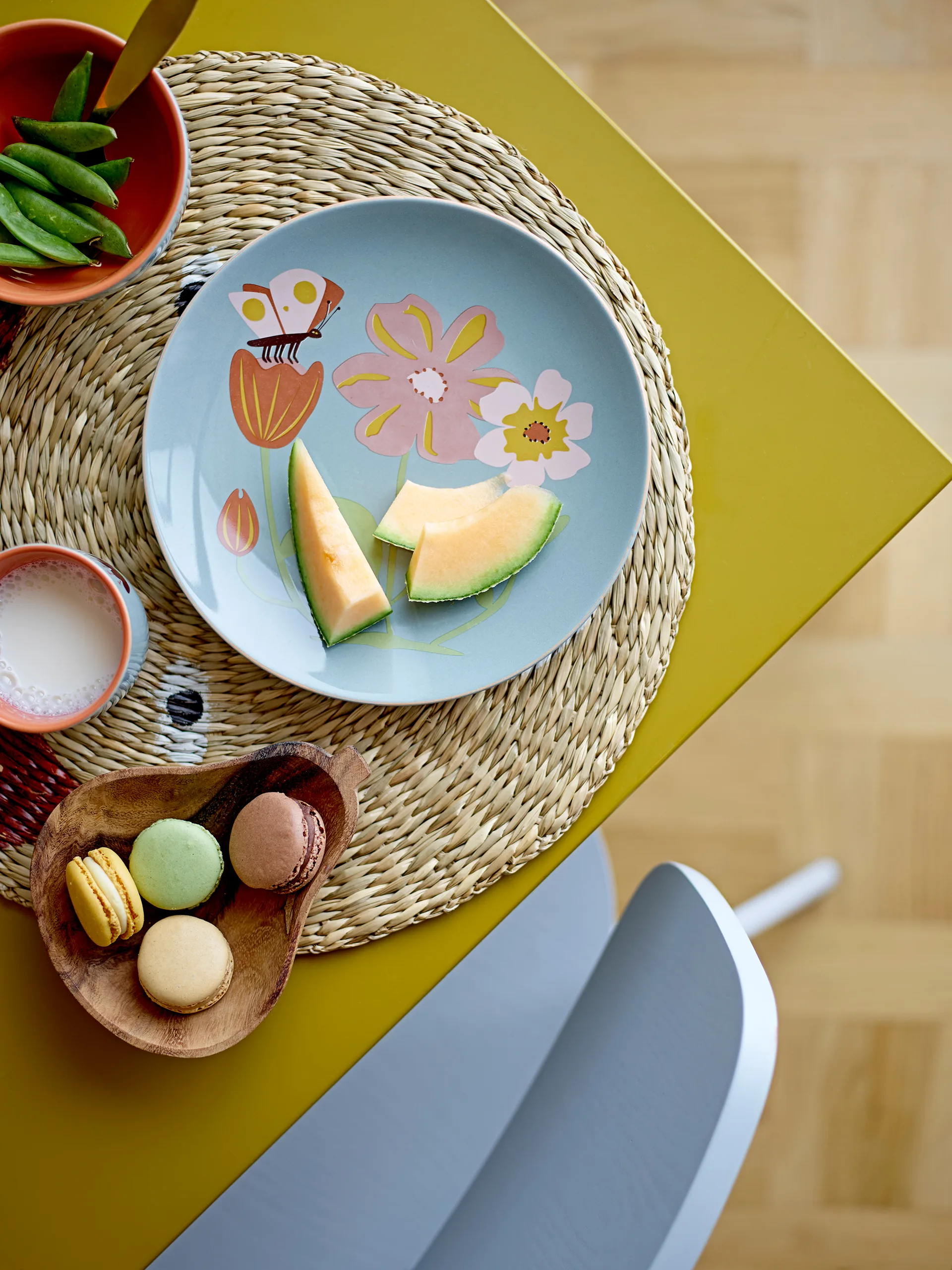 Vajilla infantil Meadow gres 3 piezas, flores Bloomingville