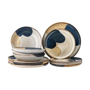 Vajilla Jules, 12 piezas - Gris - Bloomingville