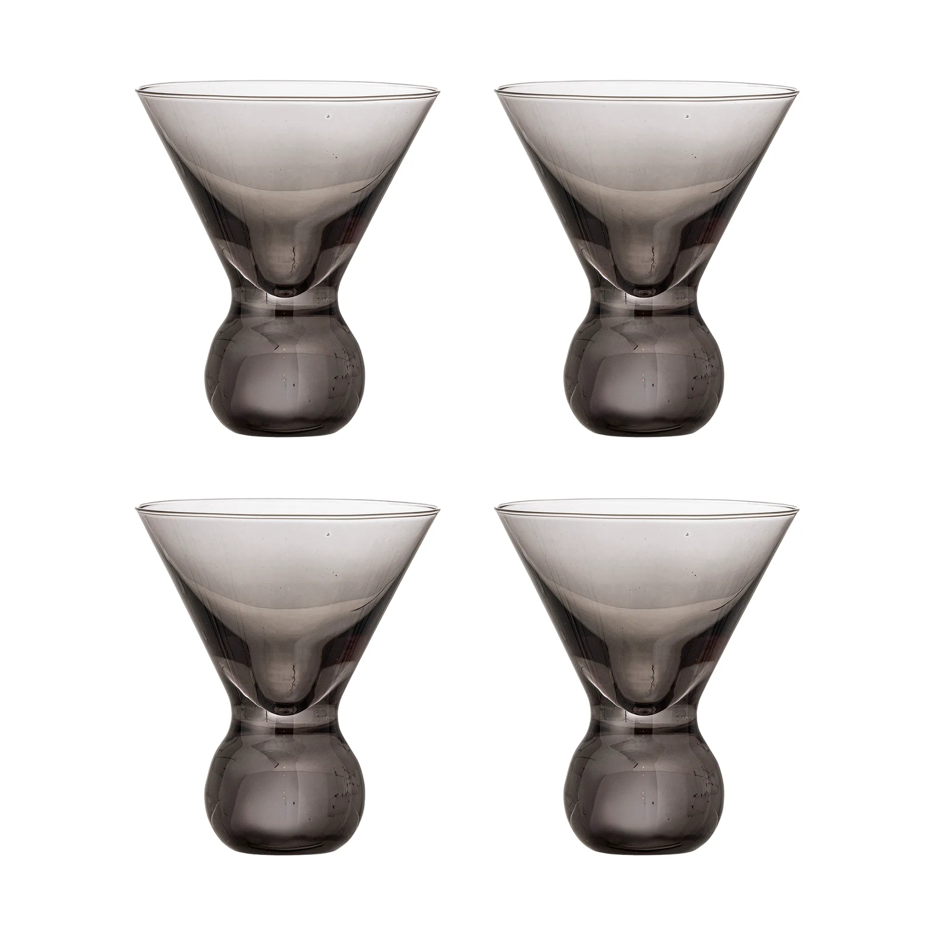 Vaso de cóctel Corliss, pack de 4, Gris Bloomingville