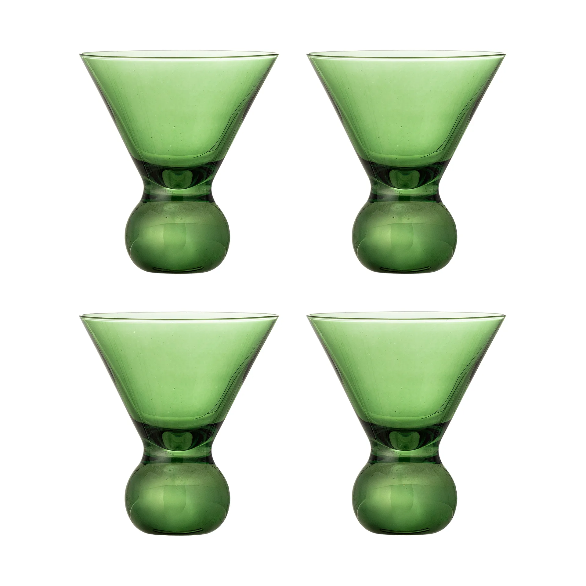 Vaso de cóctel Corliss, pack de 4, Verde Bloomingville