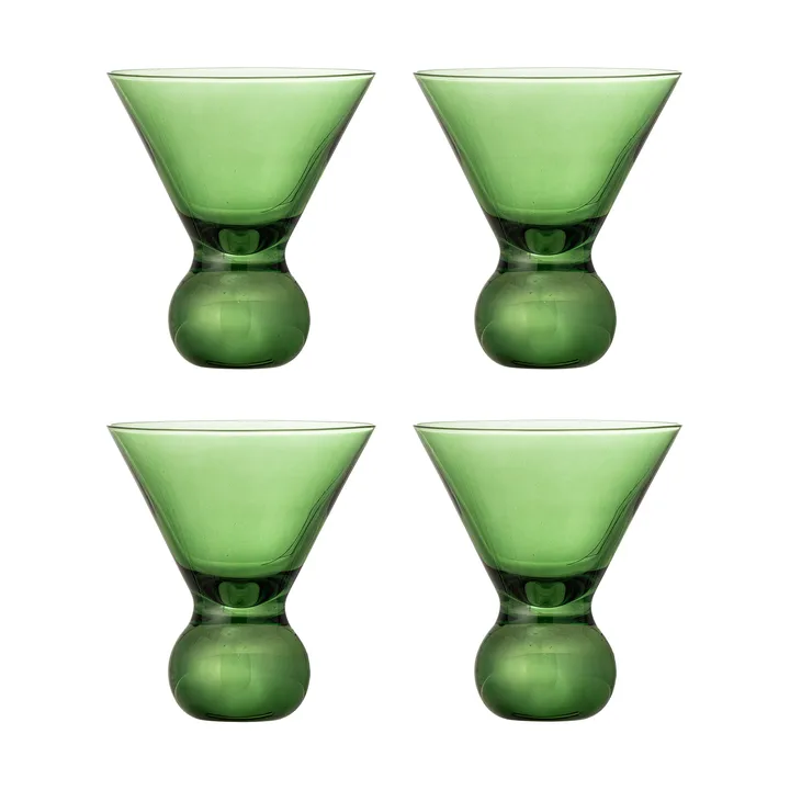 Vaso de cóctel Corliss, pack de 4 - Verde - Bloomingville