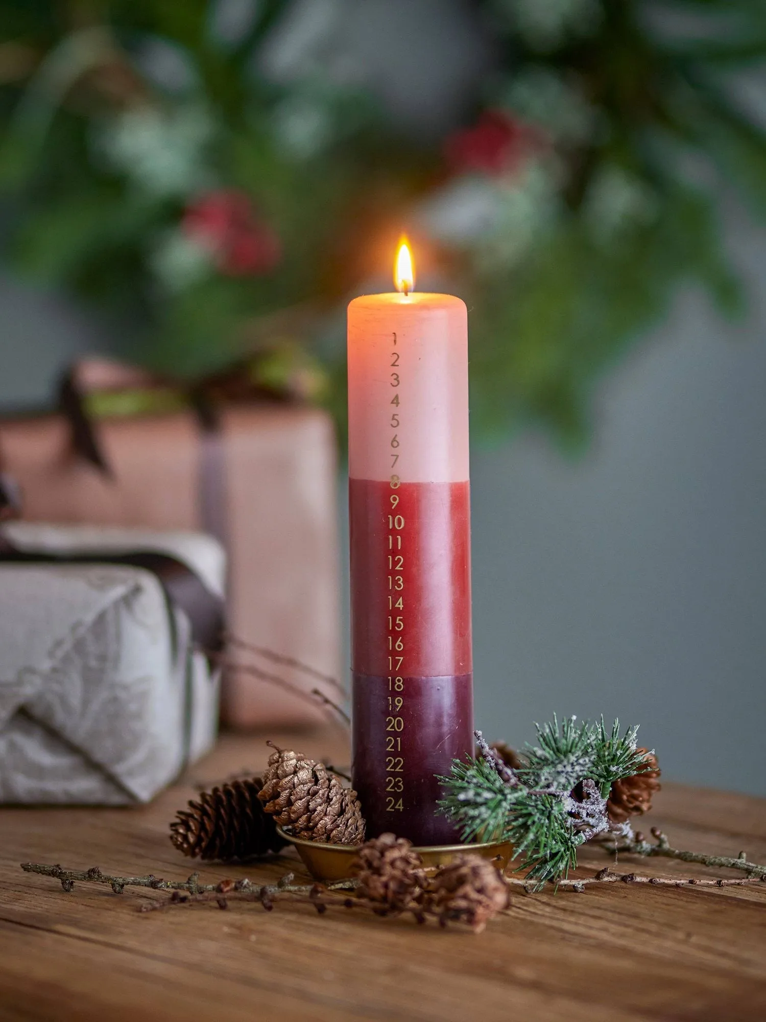 Velas de Adviento Dip Dye, Multicolor, 25 cm Bloomingville