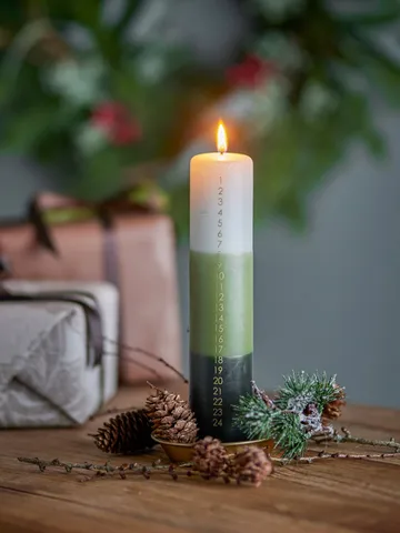 Velas de Adviento Dip Dye - Verde, 25 cm - Bloomingville