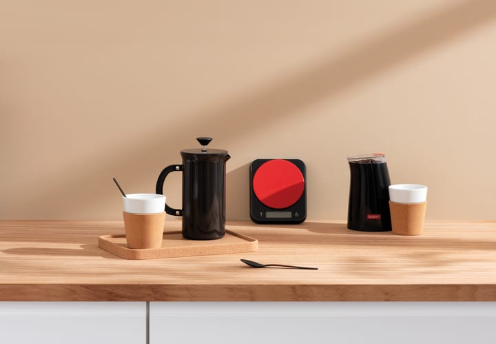 Báscula de cocina Bistro 13x15,7 cm, Negro-rojo Bodum