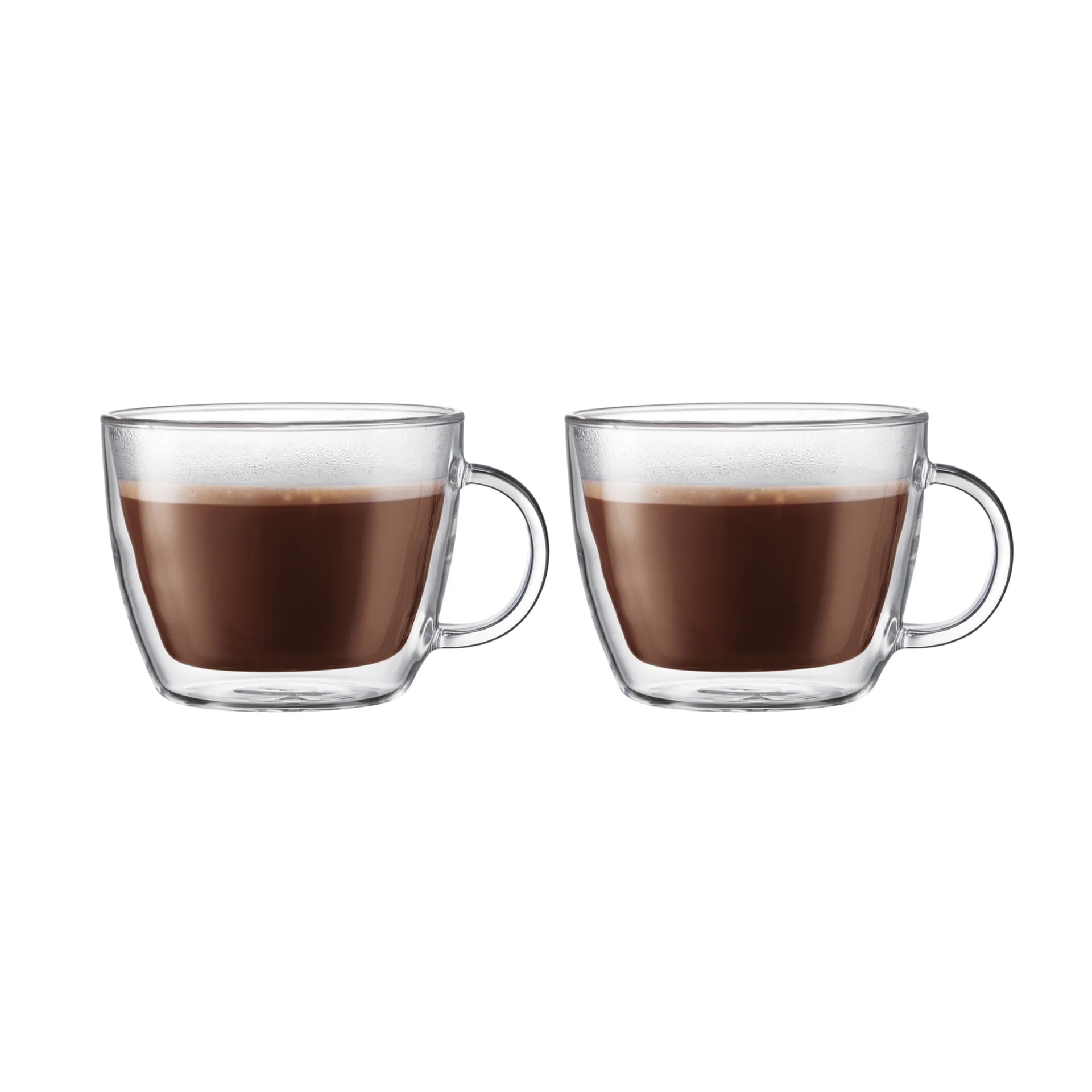 Taza café con leche con asa Bistro doble pared 45 cl, set de 2 Bodum