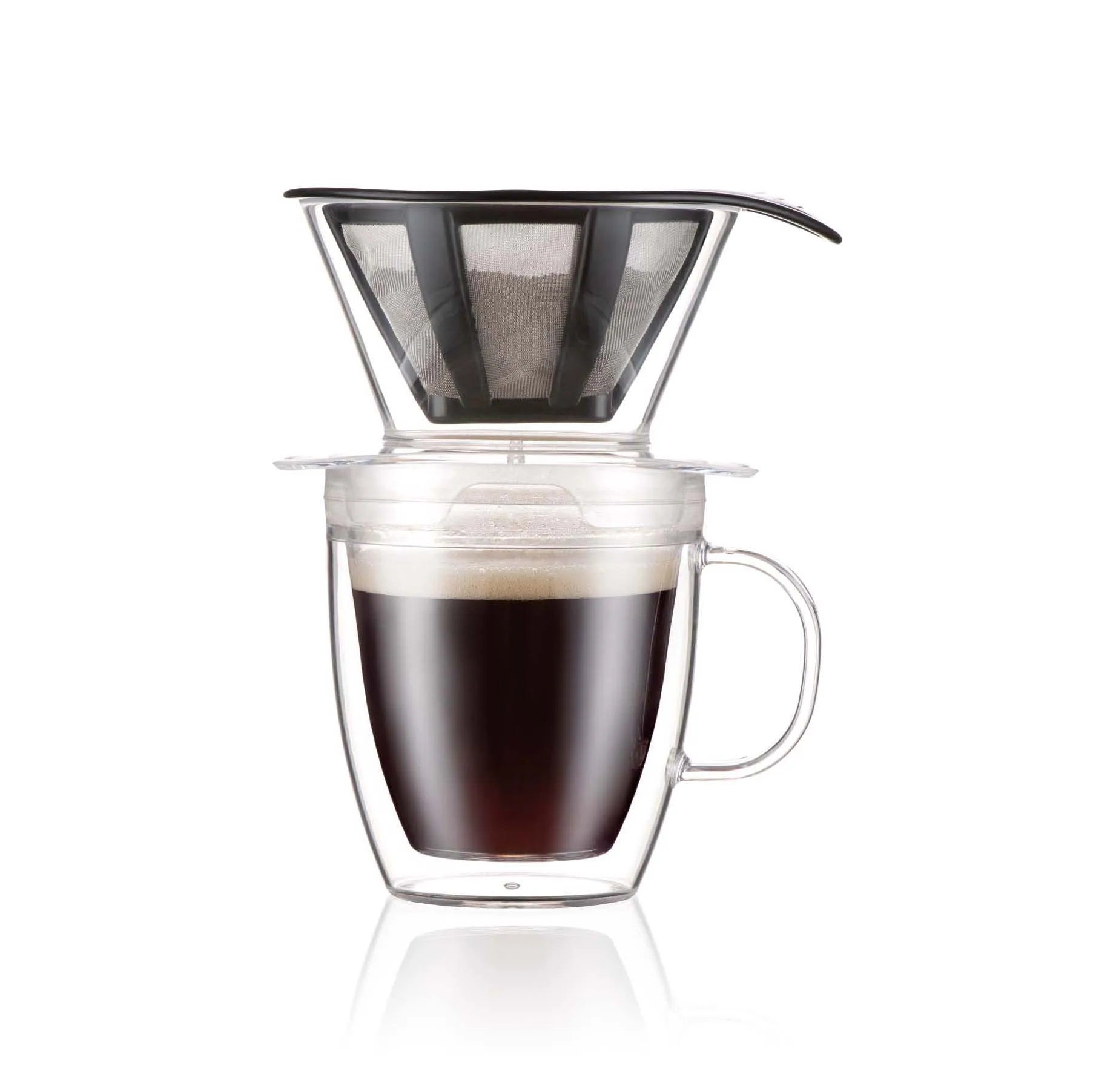 Taza doble pared con filtro Pour Over 35 cl, Transparent Bodum