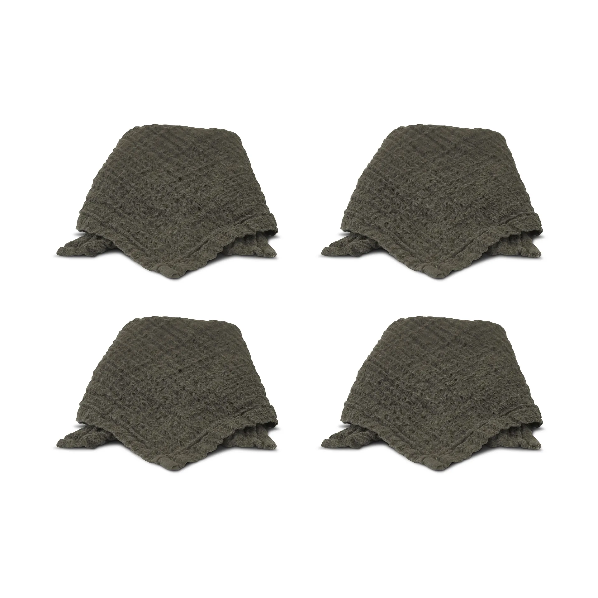 4 Servilletas Astrid 40x40 cm, Verde oscuro Boel & Jan