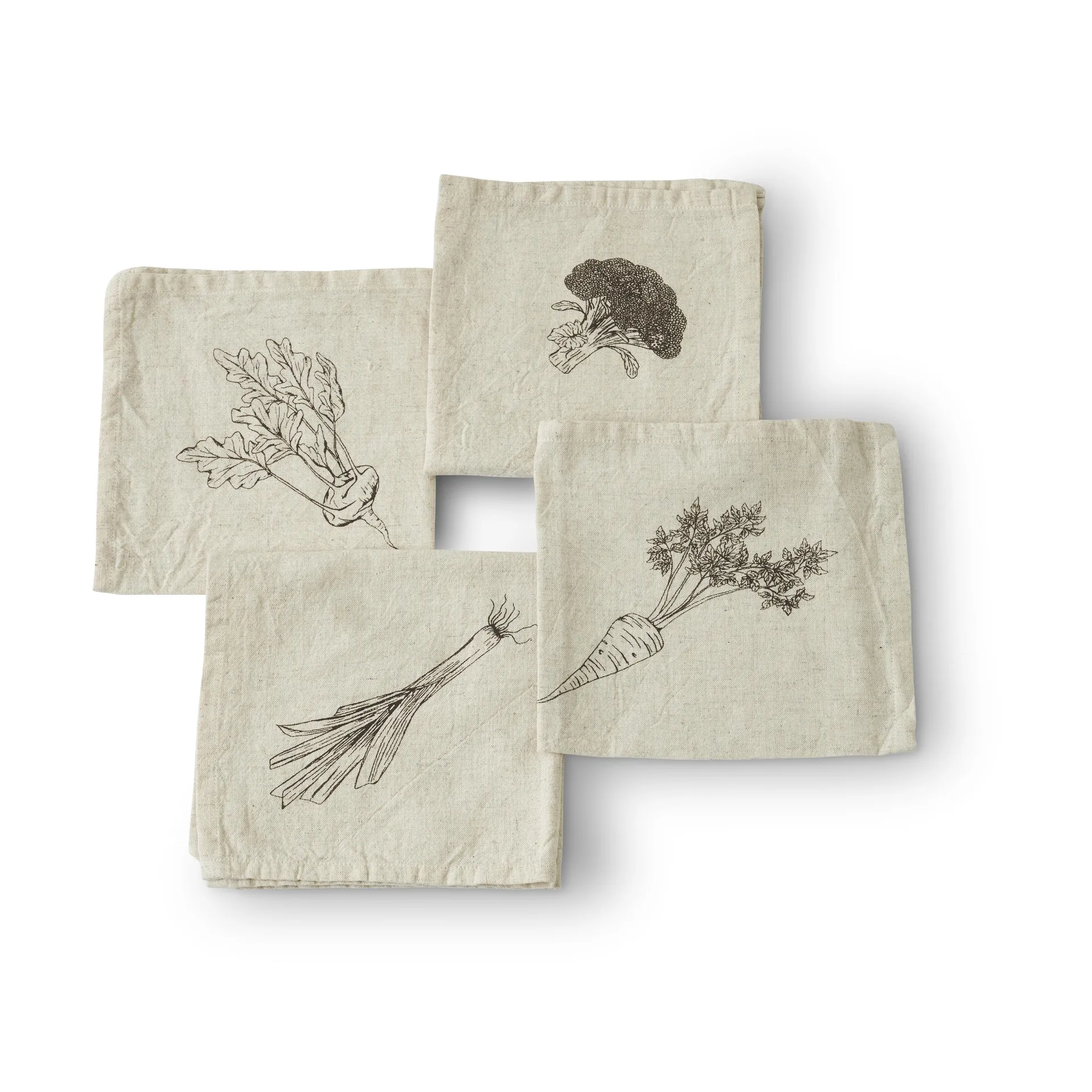 4 Servilletas Odla 40x40 cm, Beige-marrón Boel & Jan