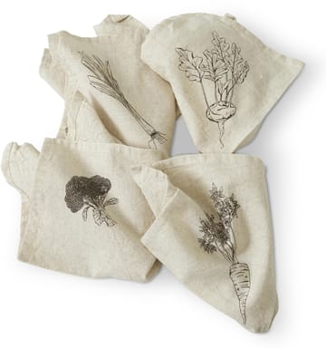 4 Servilletas Odla 40x40 cm - Beige-marrón - Boel & Jan