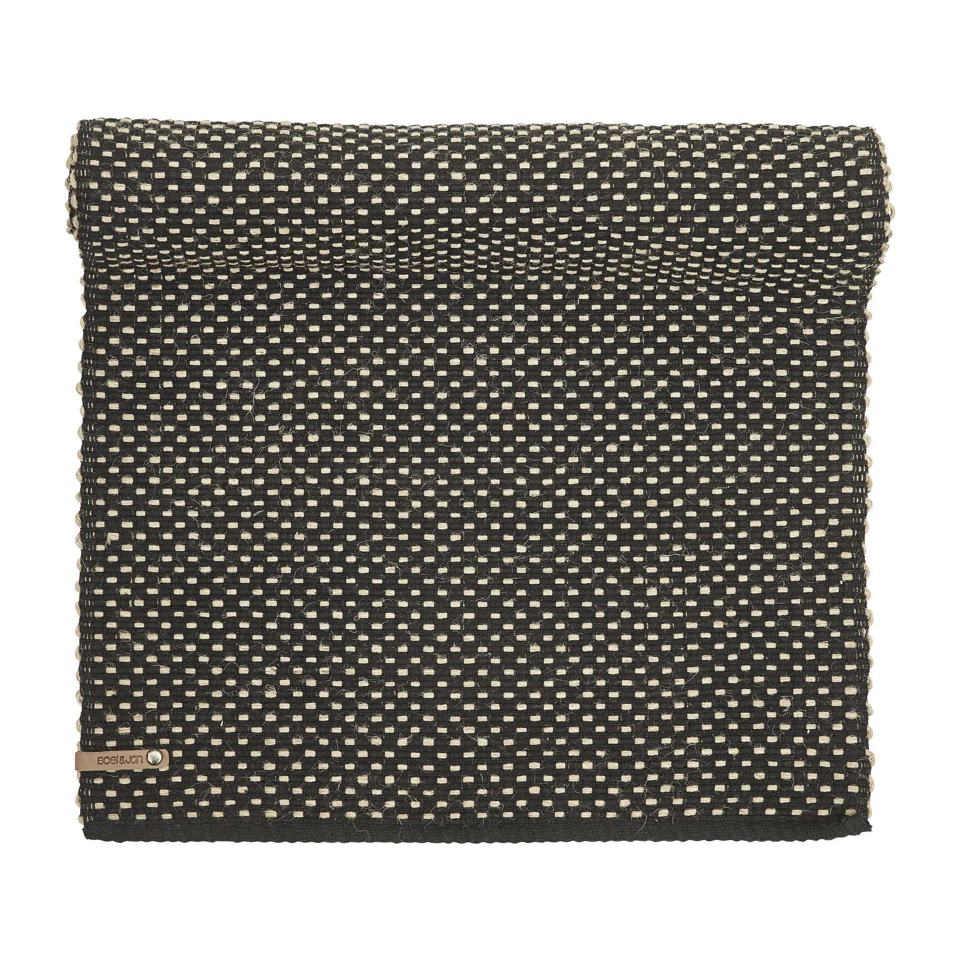 Camino de mesa de algodón Jute check 35x120 cm, Negro Boel & Jan