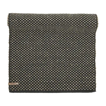 Camino de mesa de algodón Jute check 35x120 cm - Negro - Boel & Jan