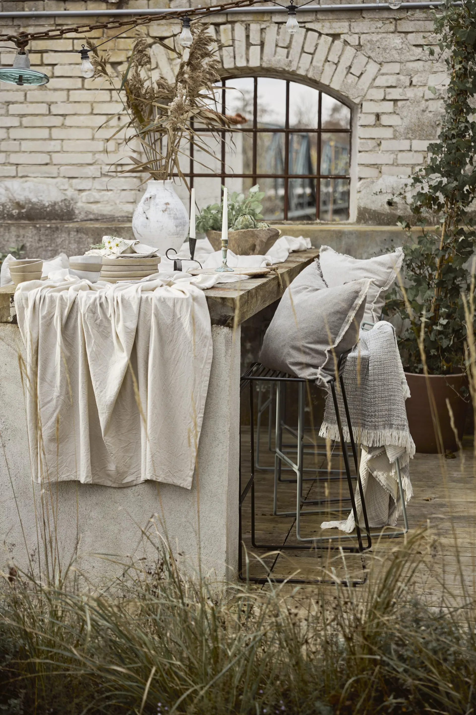 Funda de cojín Katsiki 50x50 cm, Gris Boel & Jan