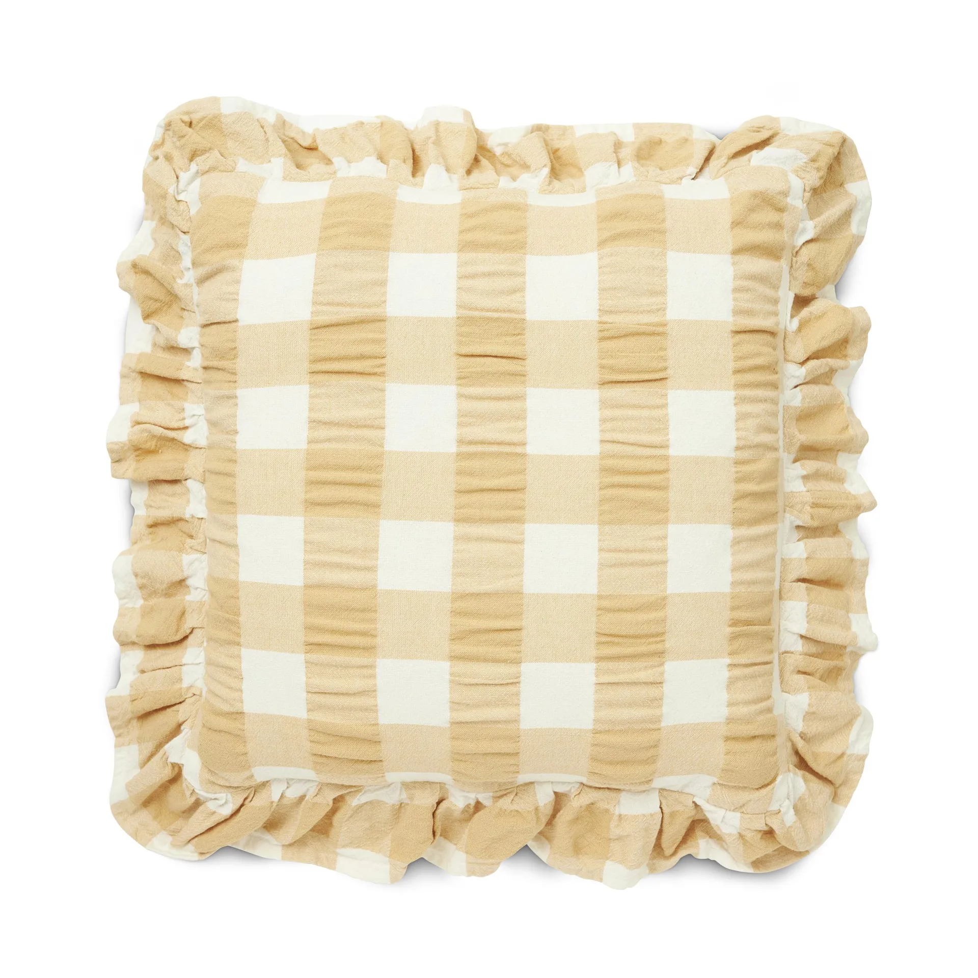 Funda de cojín Kullavik 45x45 cm, Amarillo-blanco Boel & Jan