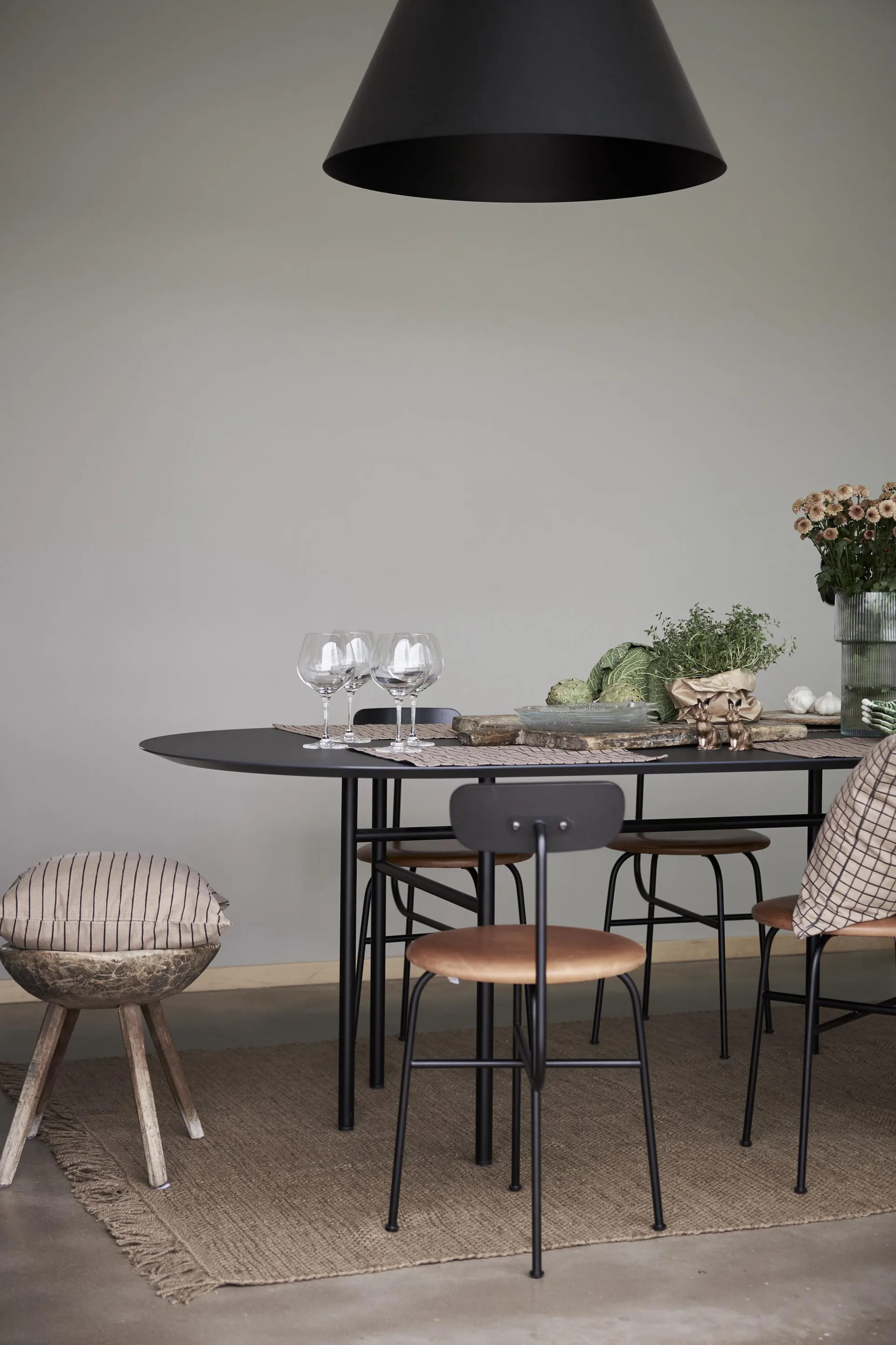 Funda de cojín Tofta stripe 45x45 cm, Marrón Boel & Jan